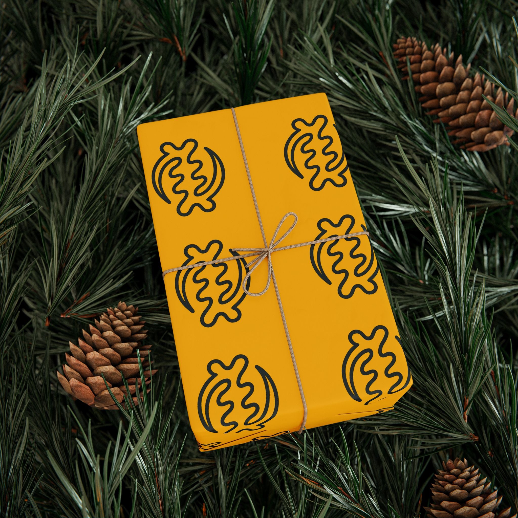 Adinkra Gye Nyame Yellow Wrapping Paper