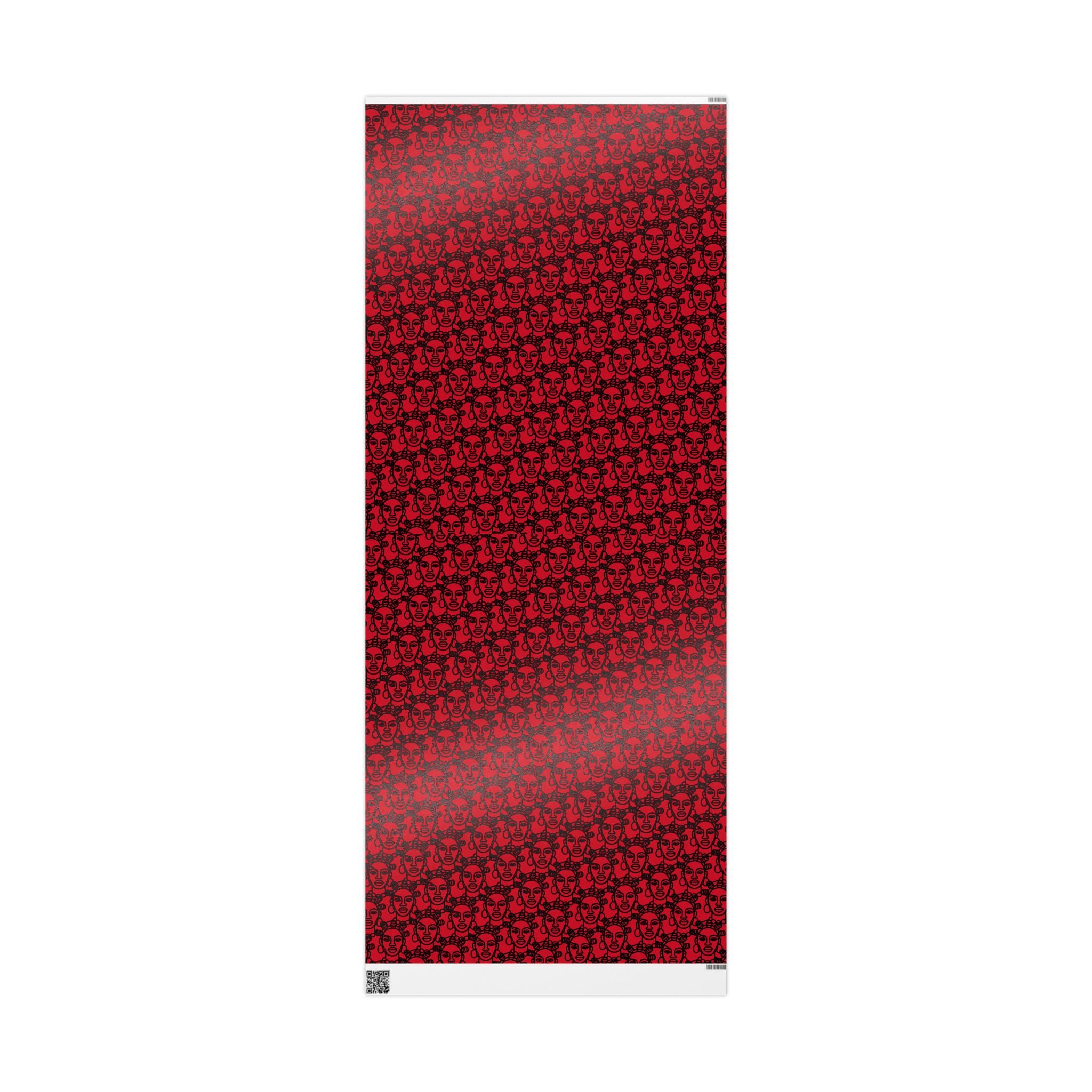 Bantu Crown - Red -Wrapping Paper, Holiday Gift Wrap