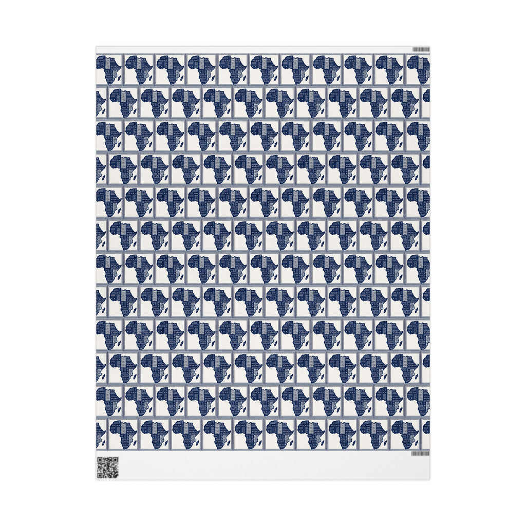 Africa Blue Printed Wrapping Paper