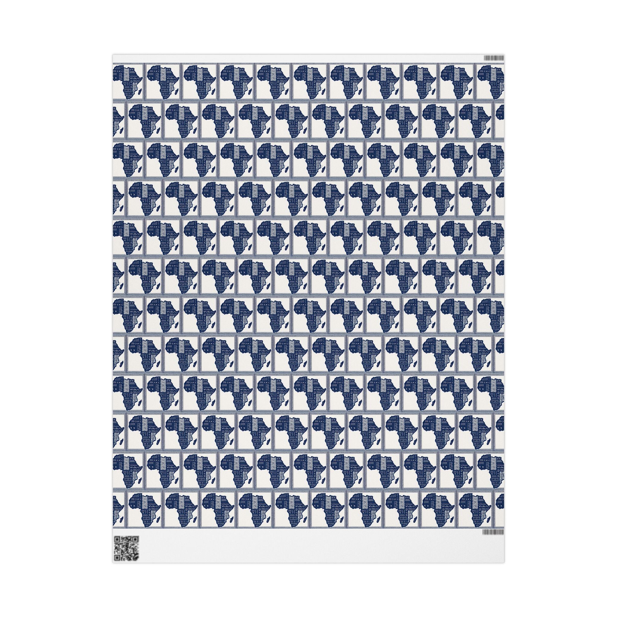 Africa Blue Printed Wrapping Paper