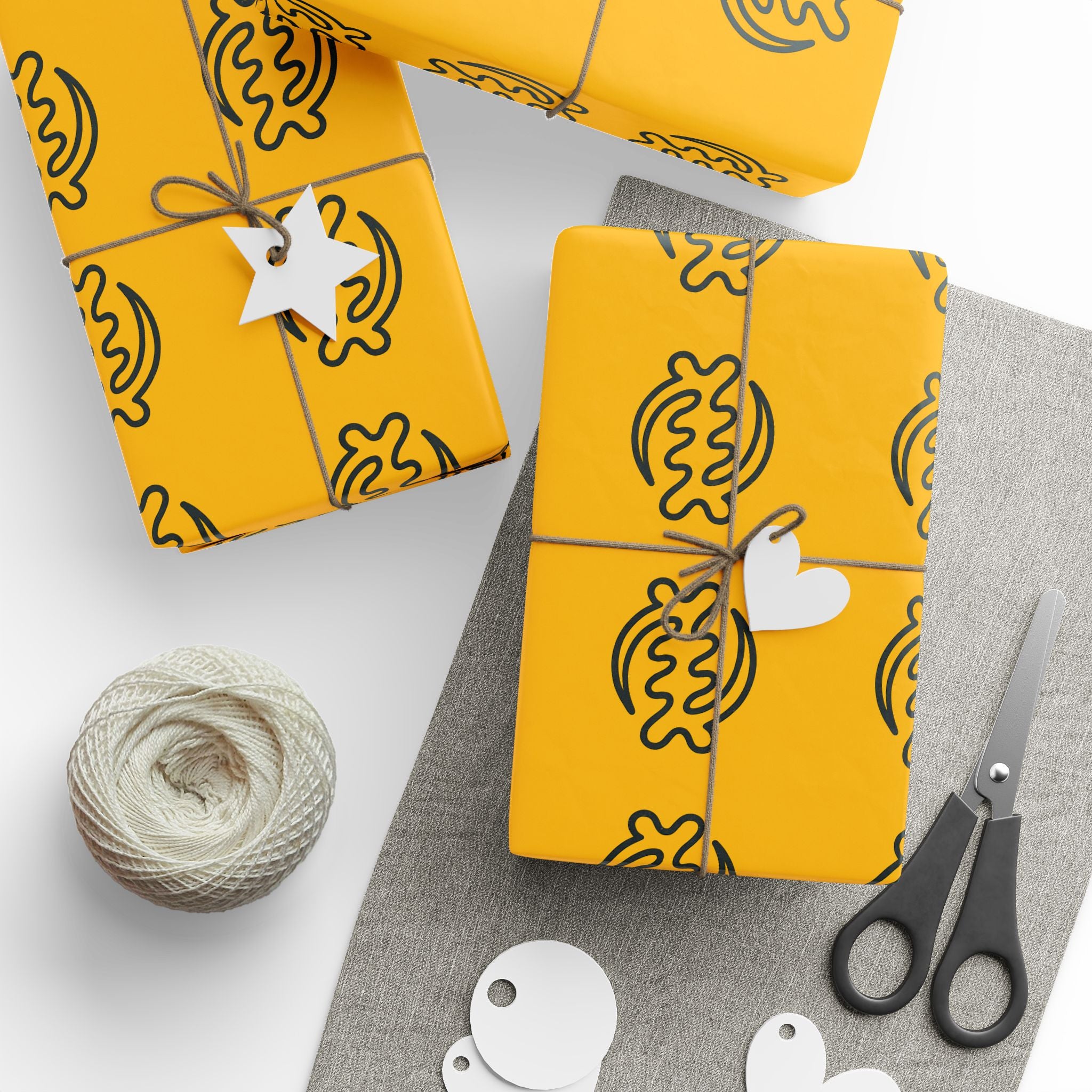 Adinkra Gye Nyame Yellow Wrapping Paper