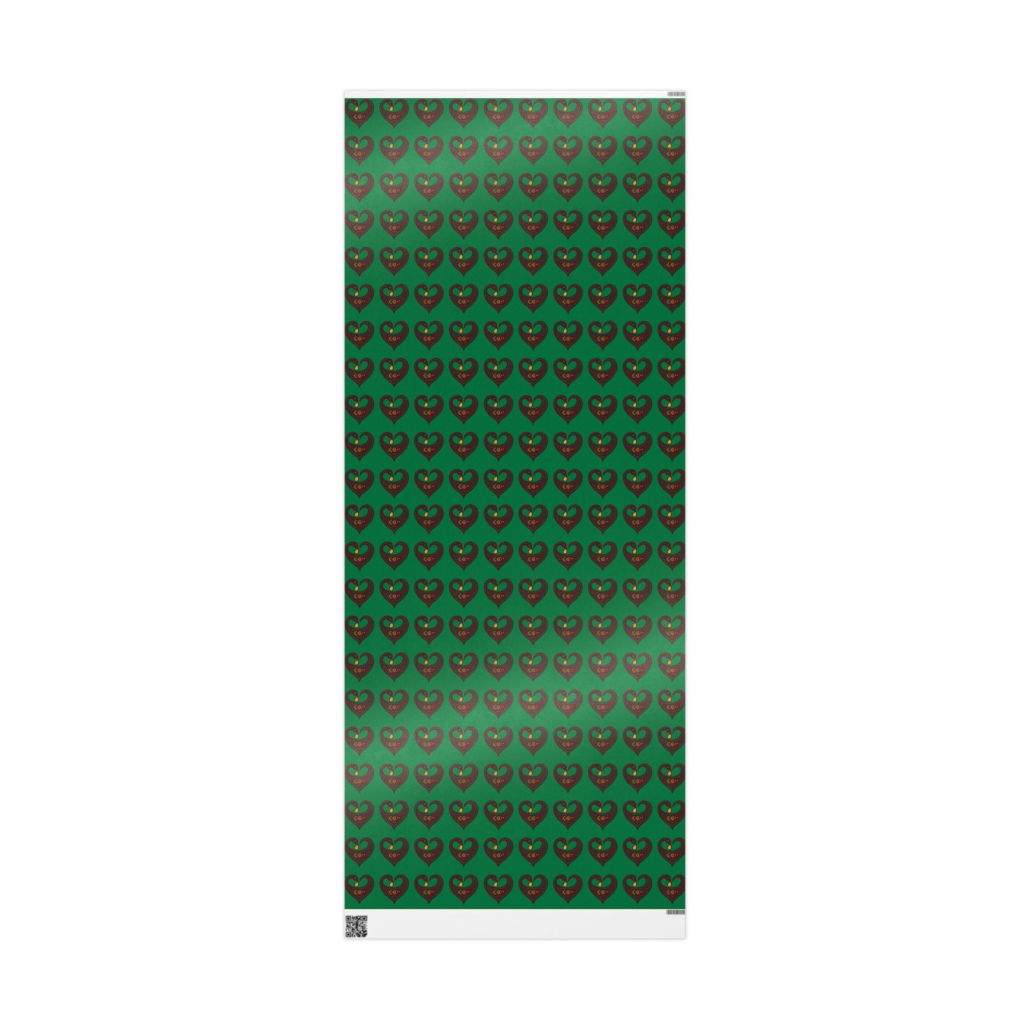 Adinkra Green Sankofa Heart Wrapping Paper
