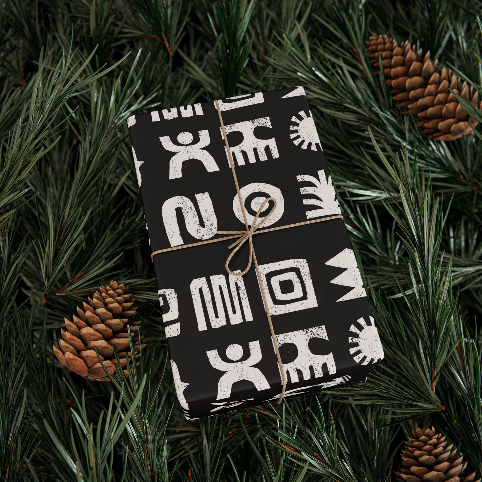 Adinkra Black & White Unique Wrapping Paper
