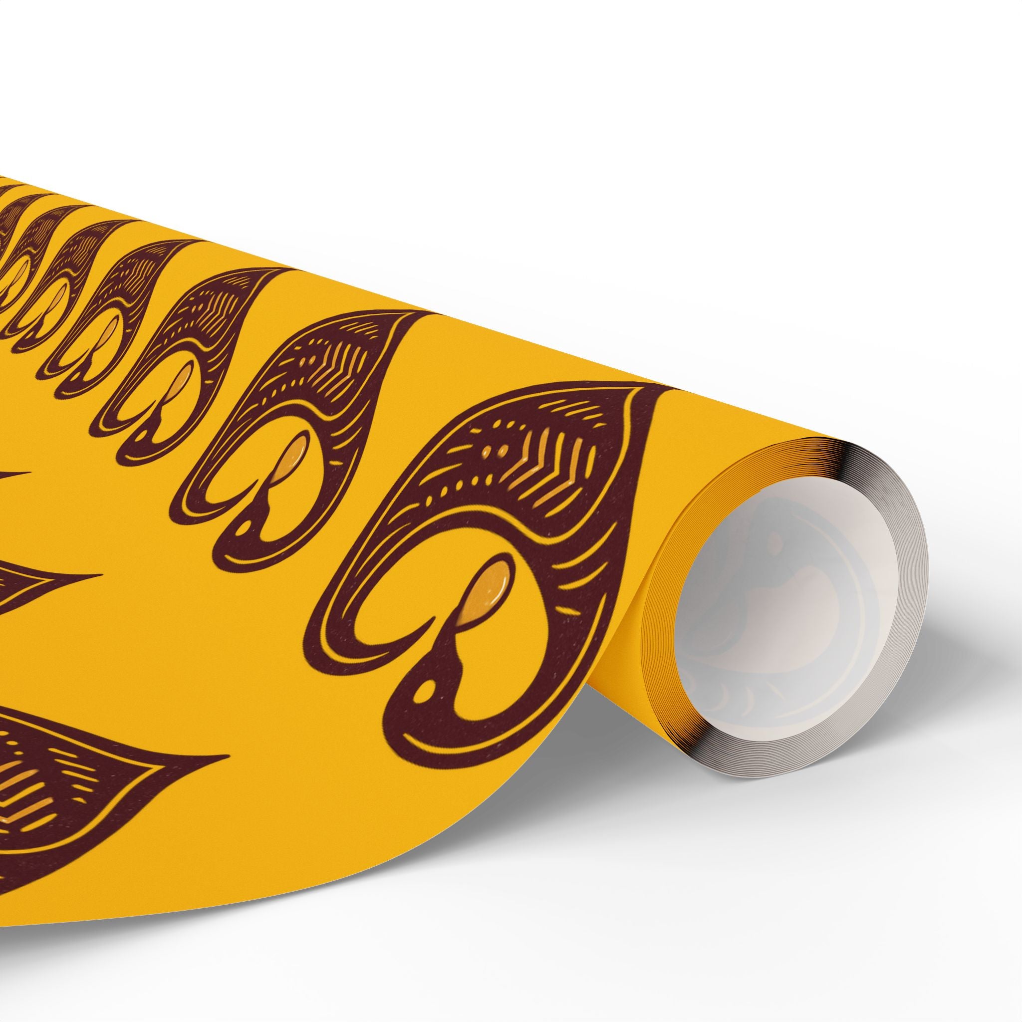 Adinkra Yellow Sankofa Heart Wrapping Paper