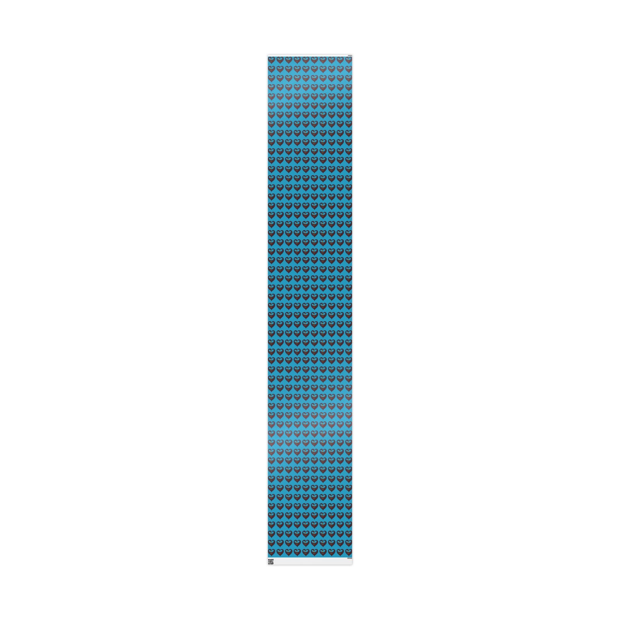 Adinkra Teal Sankofa Heart Wrapping Paper