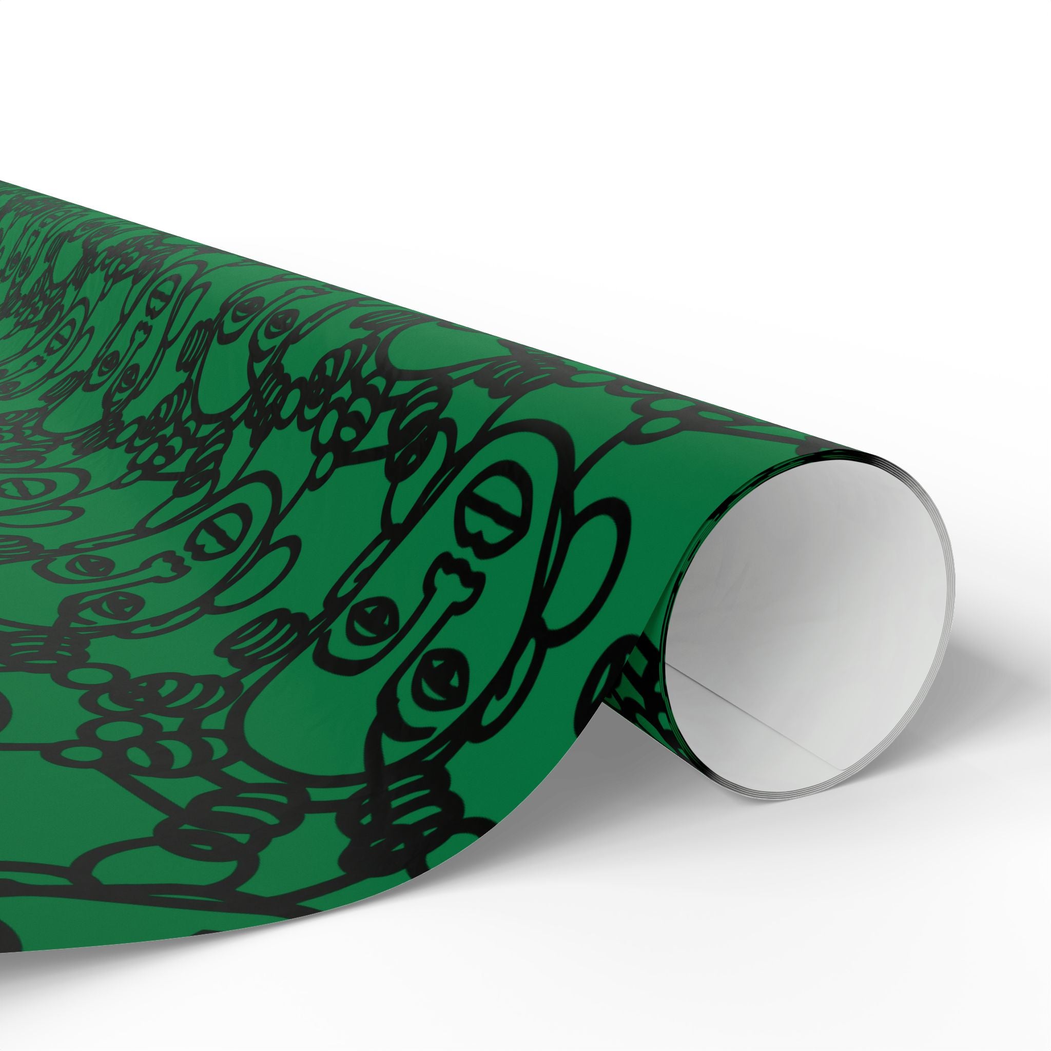 Bantu Crown - Green -Wrapping Paper, Holiday Gift Wrap