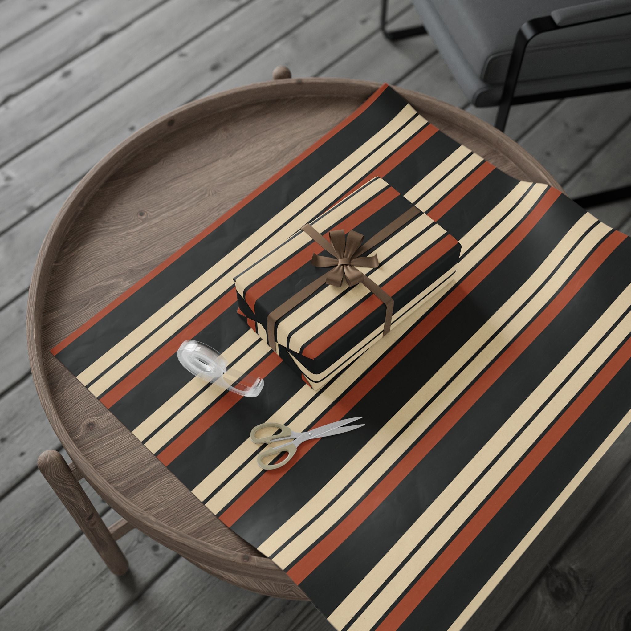 Stripe Brown Tone Wrapping Paper