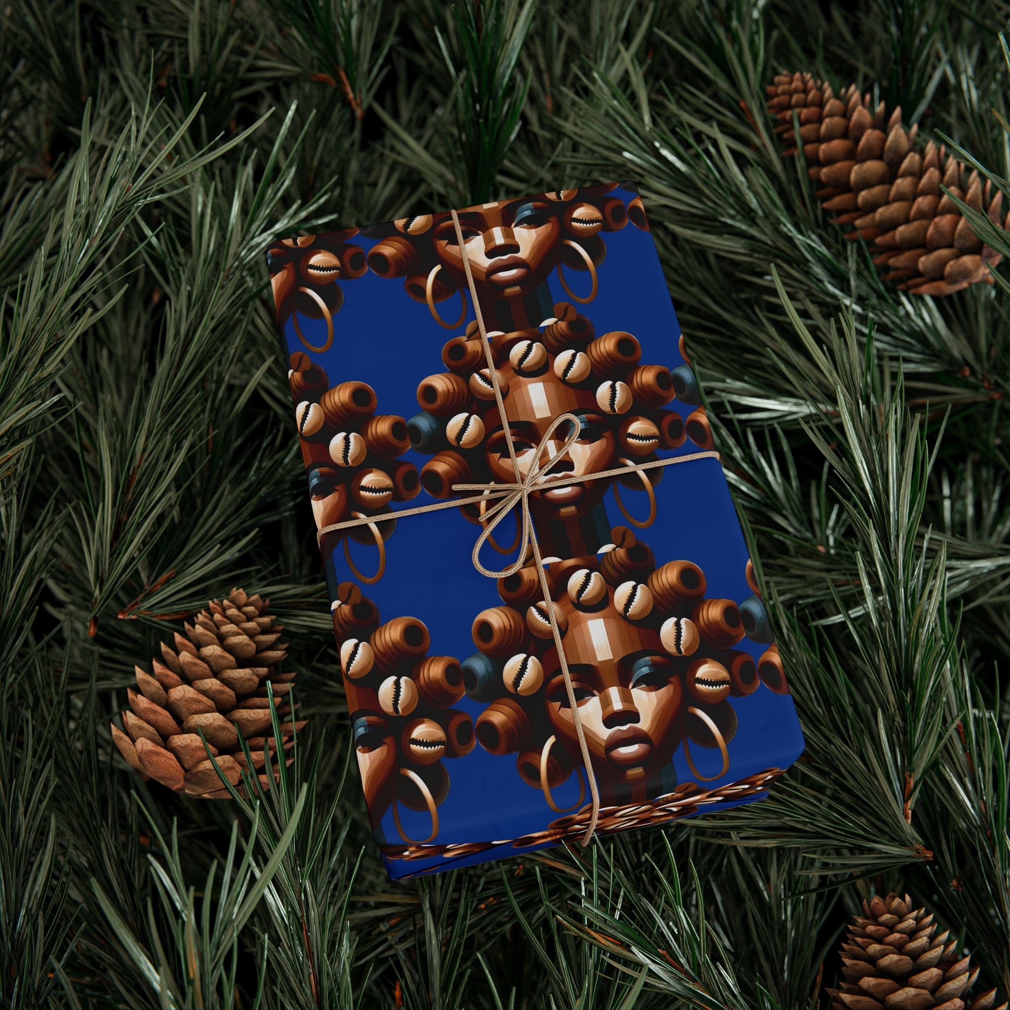 'Dollie' Blue Wrapping Paper Roll