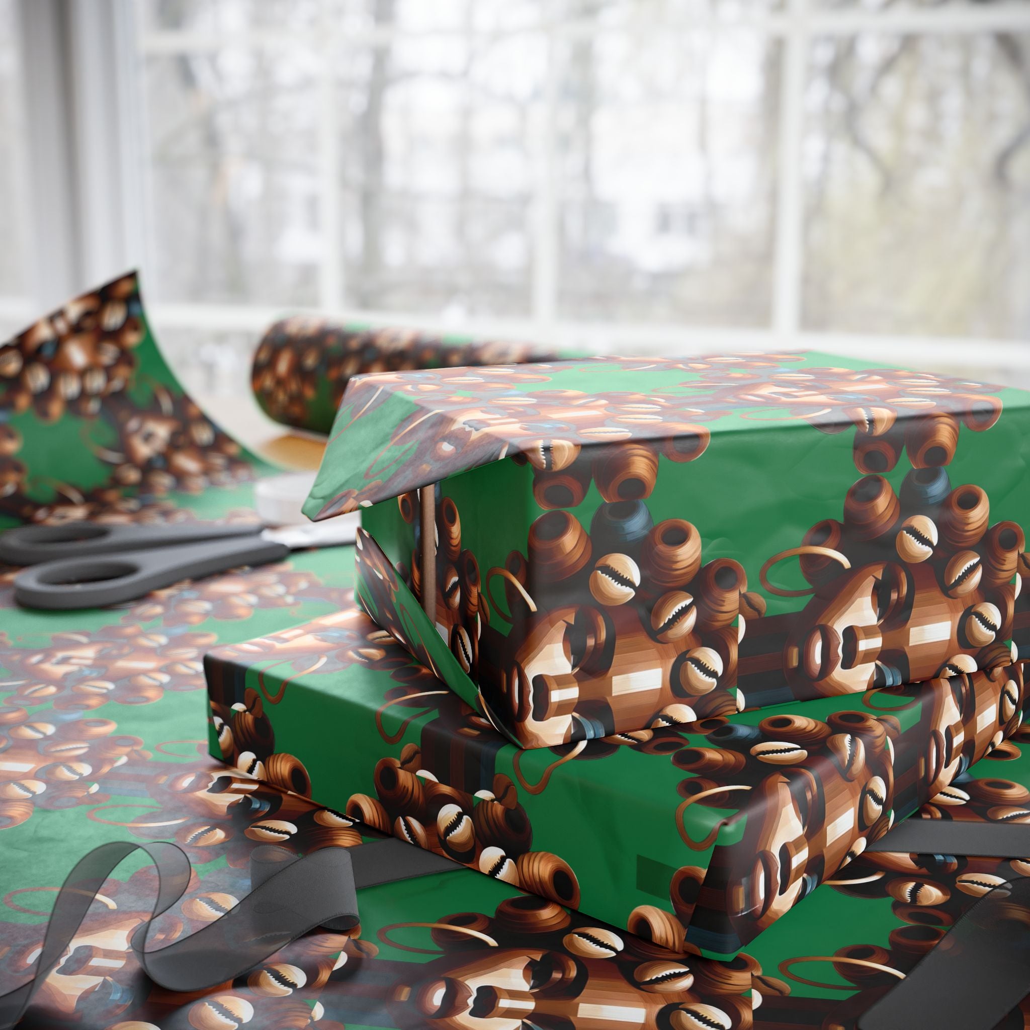'Dollie' Green Wrapping Paper Roll