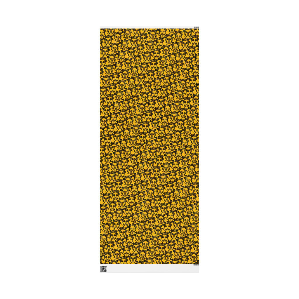 Bantu Crown - Yellow -Wrapping Paper, Holiday Gift Wrap