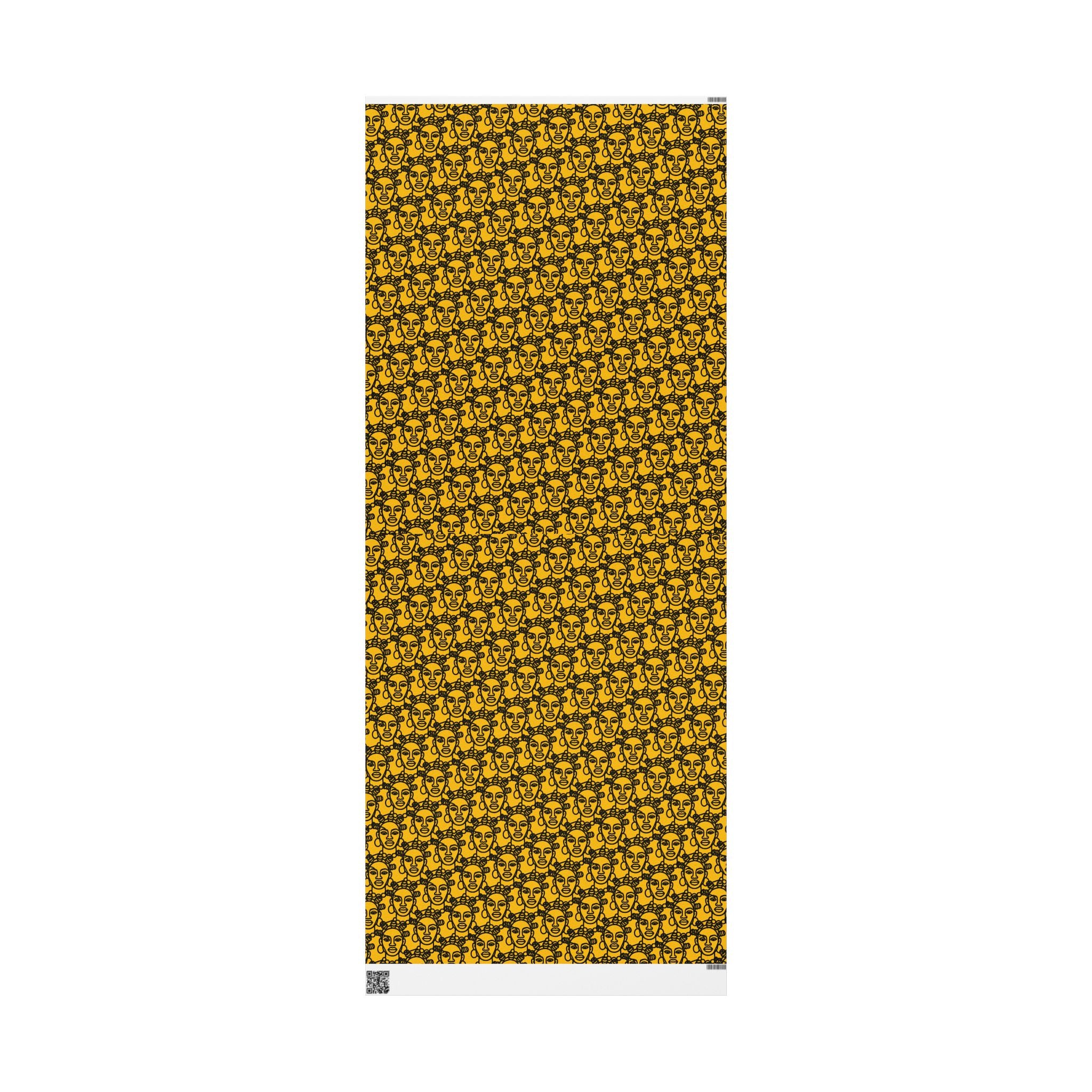 Bantu Crown - Yellow -Wrapping Paper, Holiday Gift Wrap