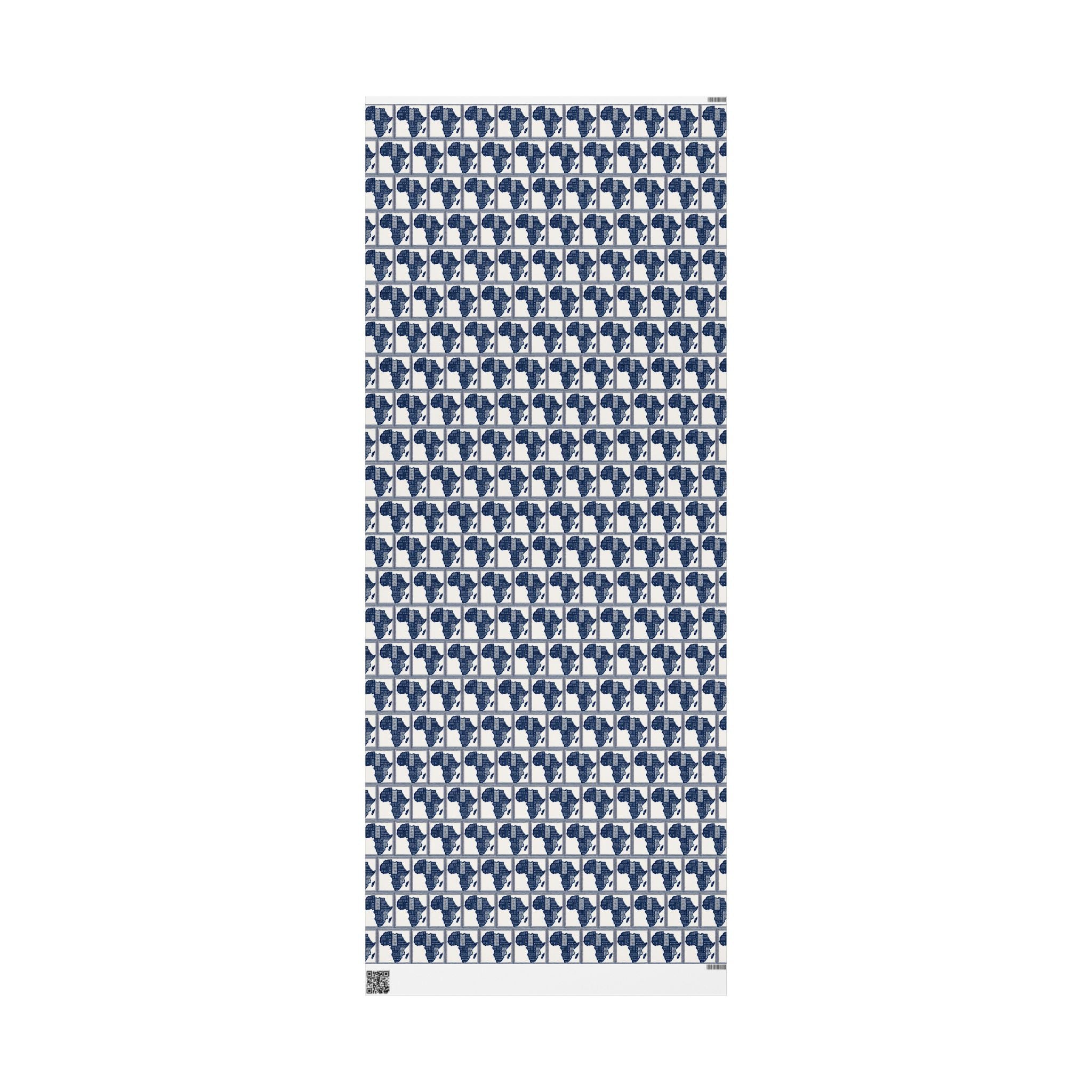 Africa Blue Printed Wrapping Paper