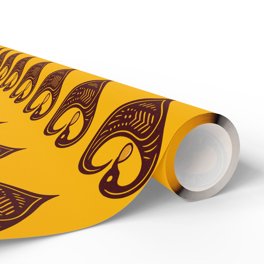 Adinkra Yellow Sankofa Heart Wrapping Paper