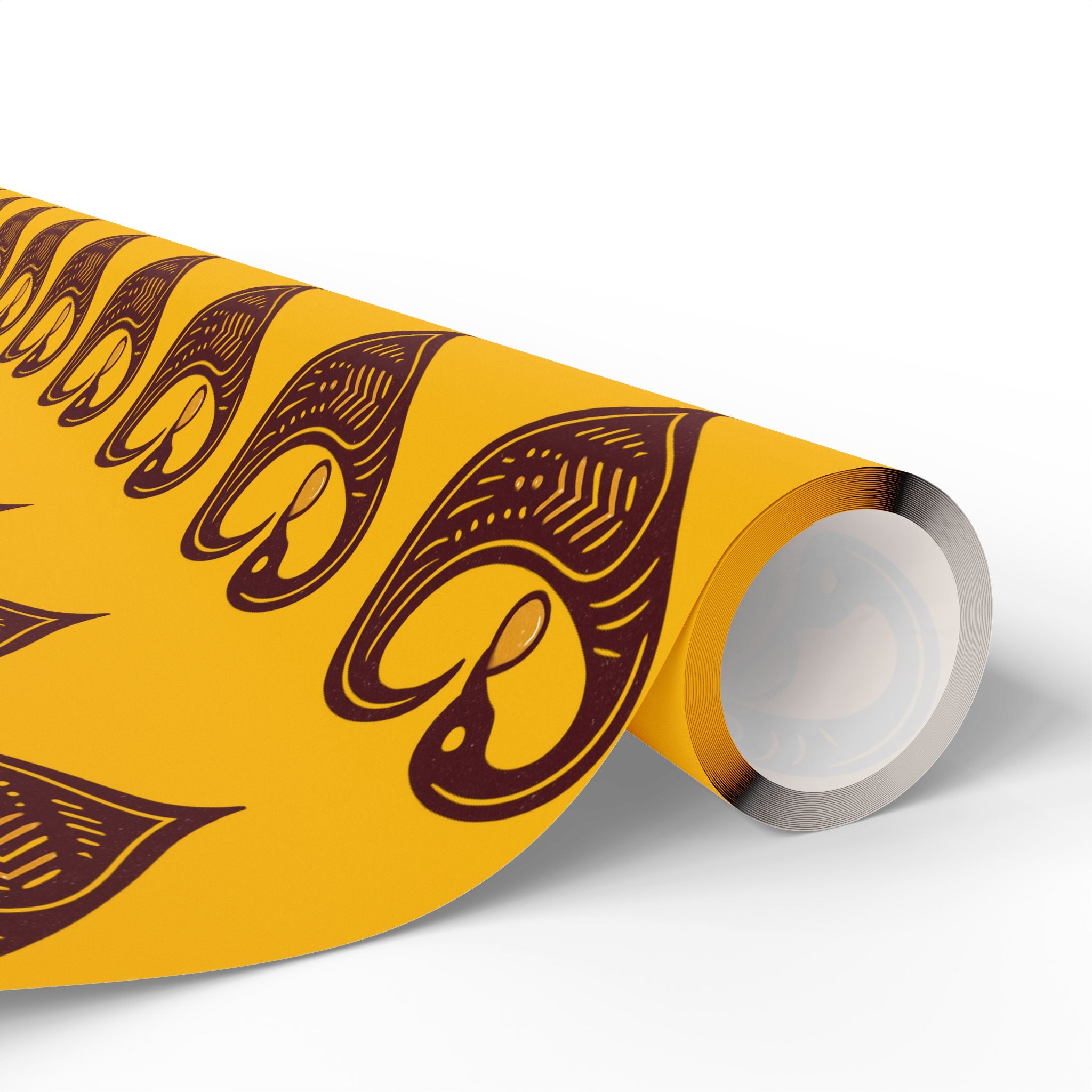 Adinkra Yellow Sankofa Heart Wrapping Paper