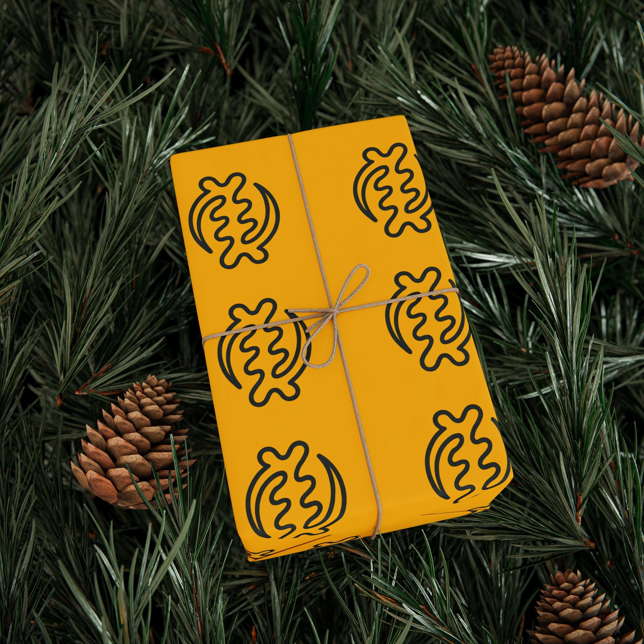 Adinkra Gye Nyame Yellow Wrapping Paper