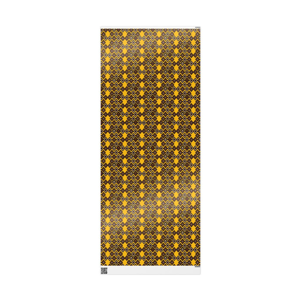 Diamond Pattern Retro Brown/Yellow Wrapping Paper