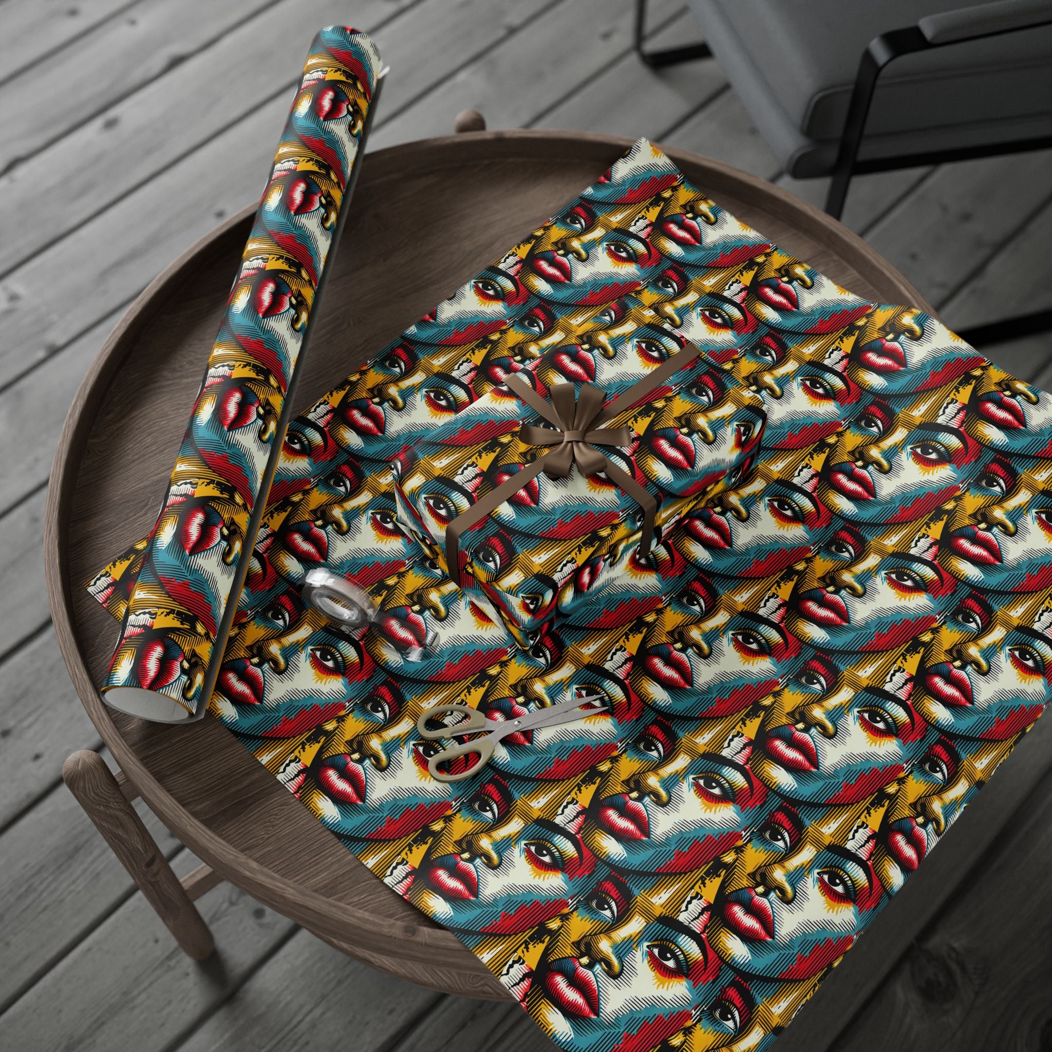 Comic Face, Colorful, Artistic Wrapping Paper