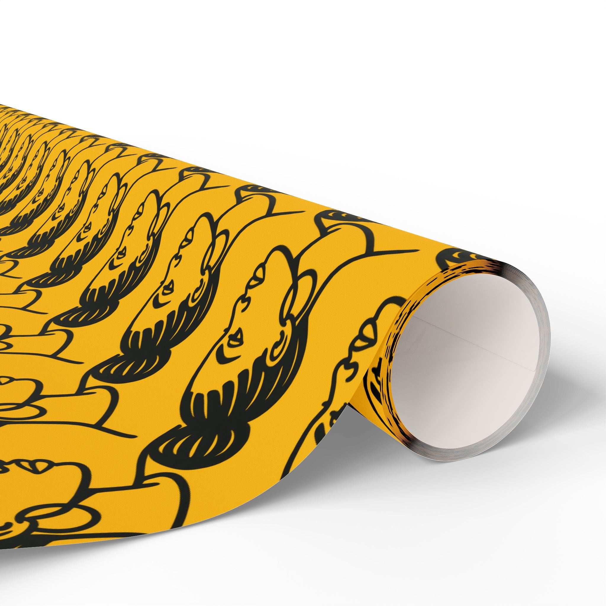 'High Bun' Yellow Wrapping Paper