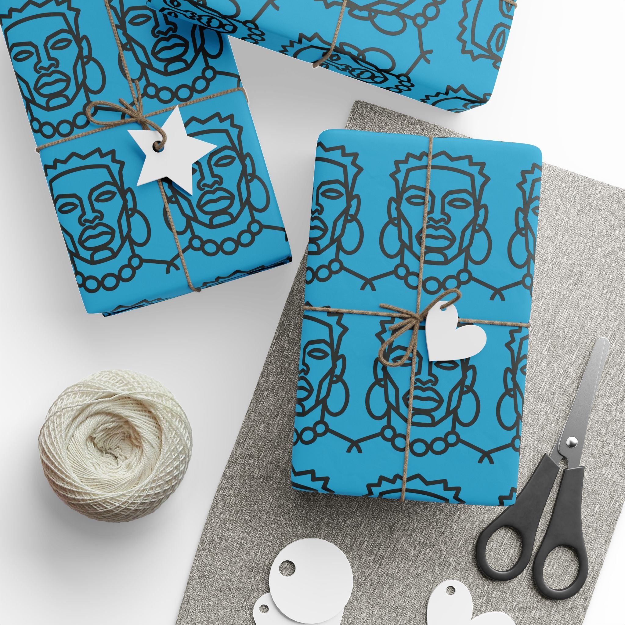 'He is Him' Teal Wrapping Paper, Holiday Gift Wrap