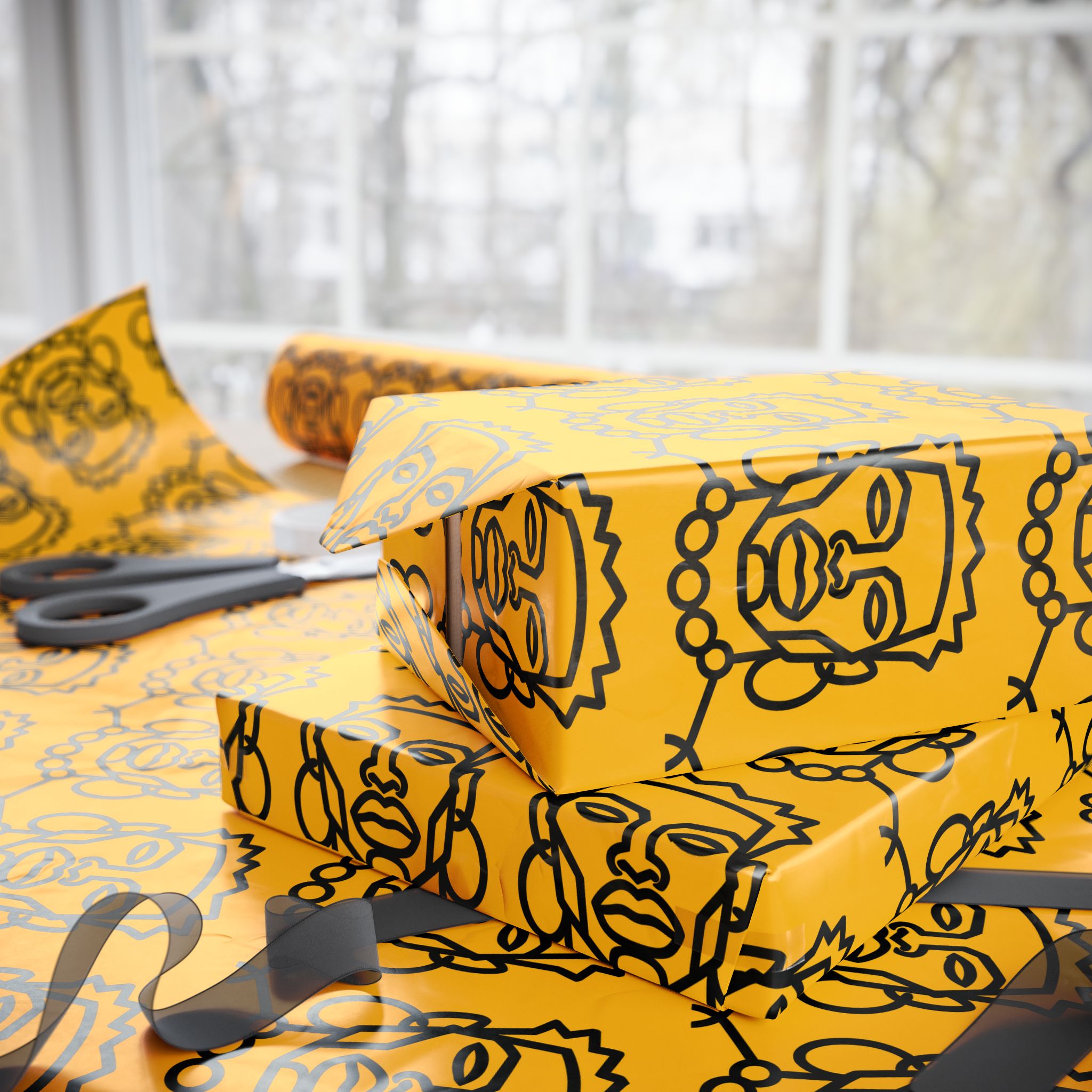 'He is Him' Yellow Wrapping Paper