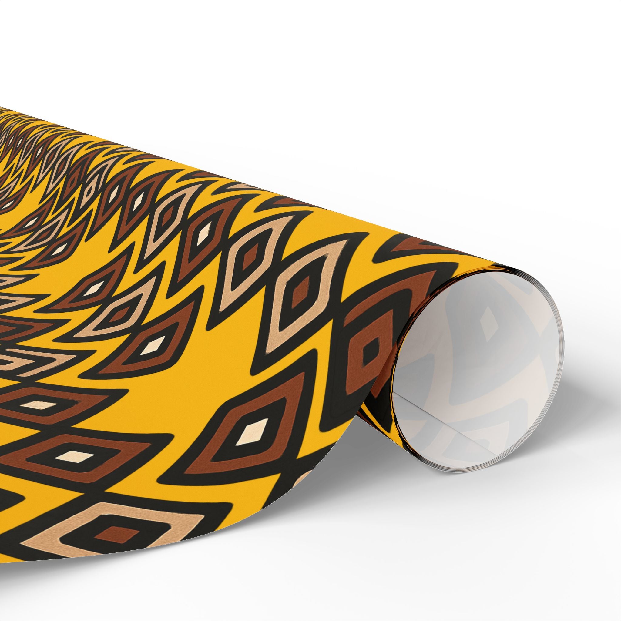 Diamond Pattern Retro Brown/Yellow Wrapping Paper