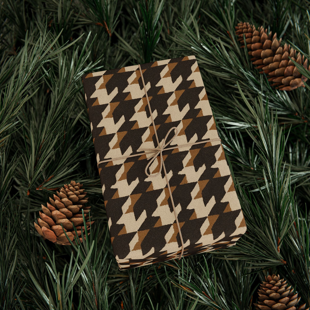 Houndstooth Pattern -Brown Wrapping Paper