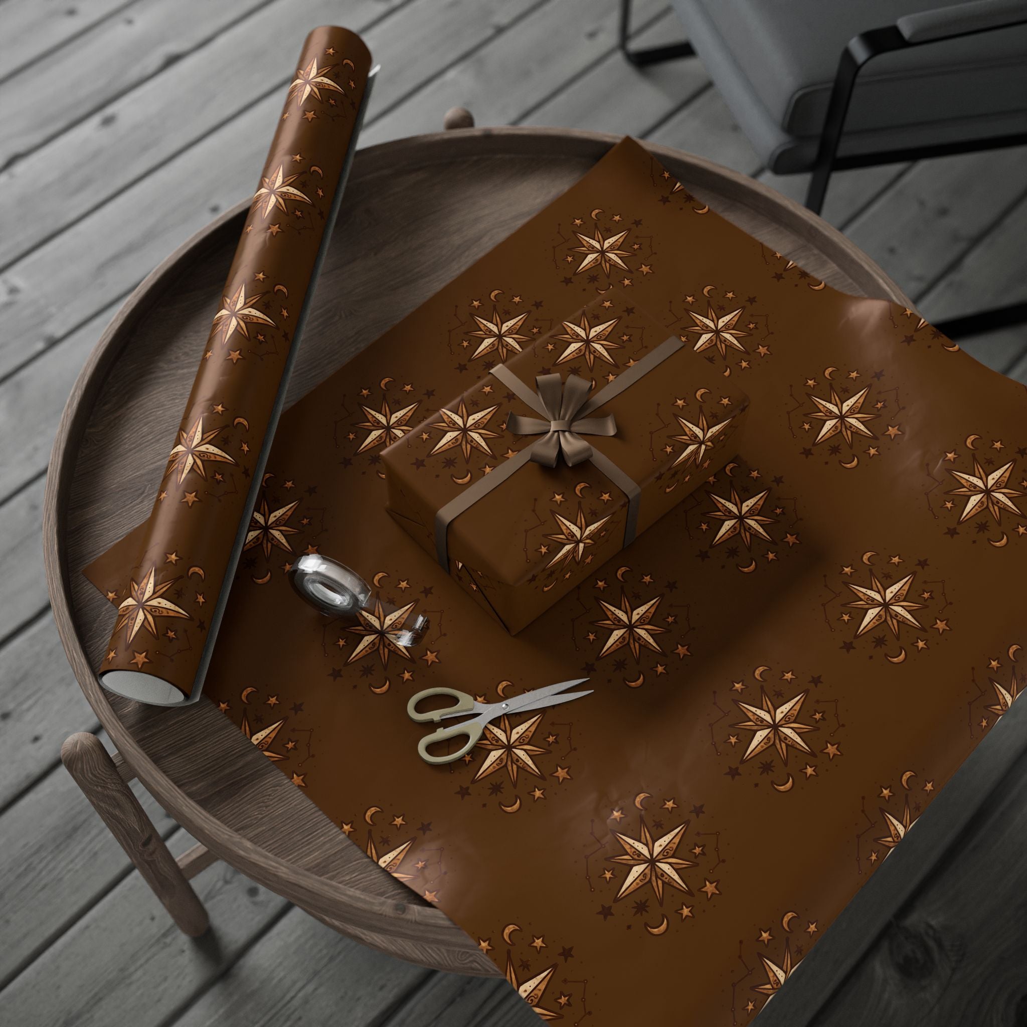 North Star Brown Wrapping Paper
