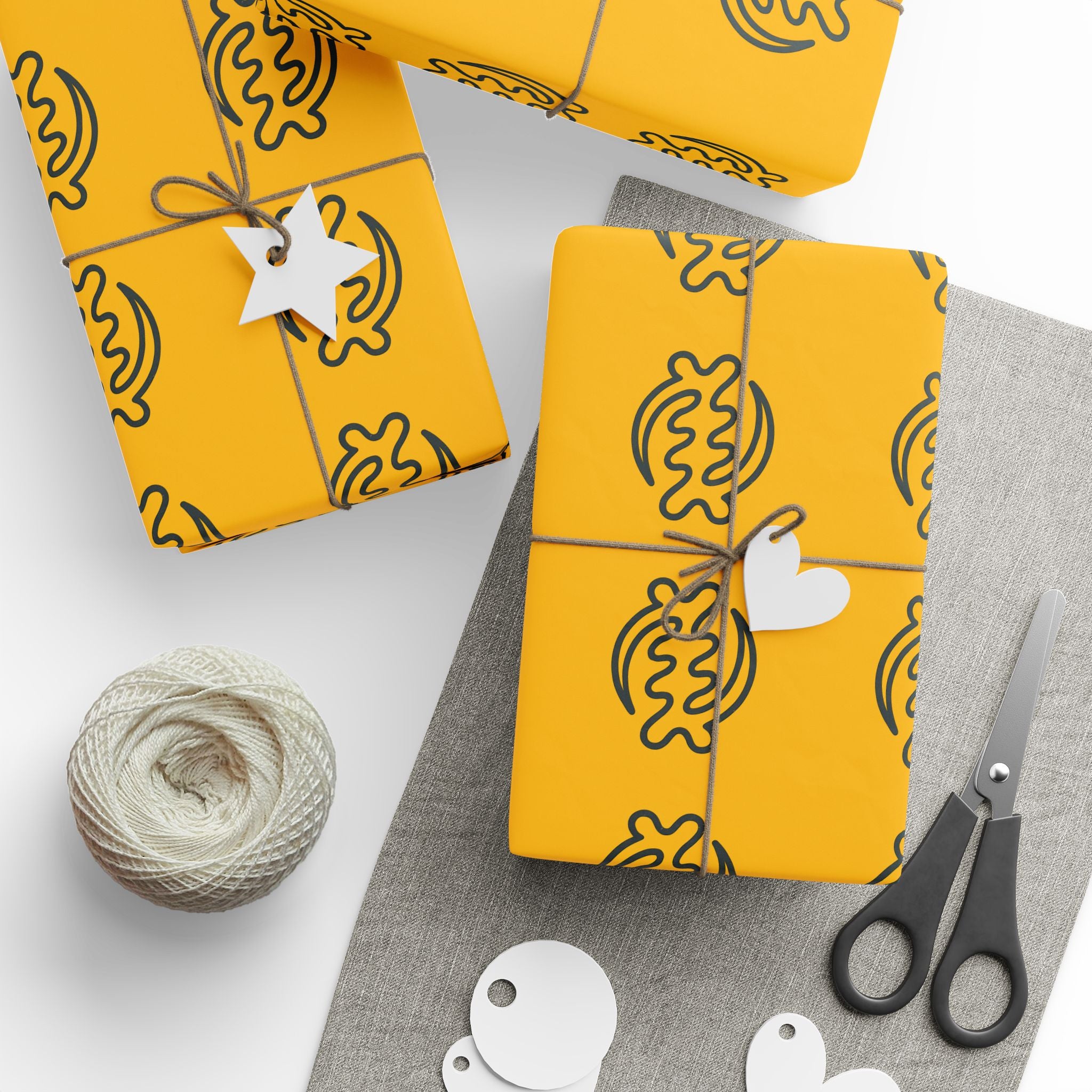 Adinkra Gye Nyame Yellow Wrapping Paper