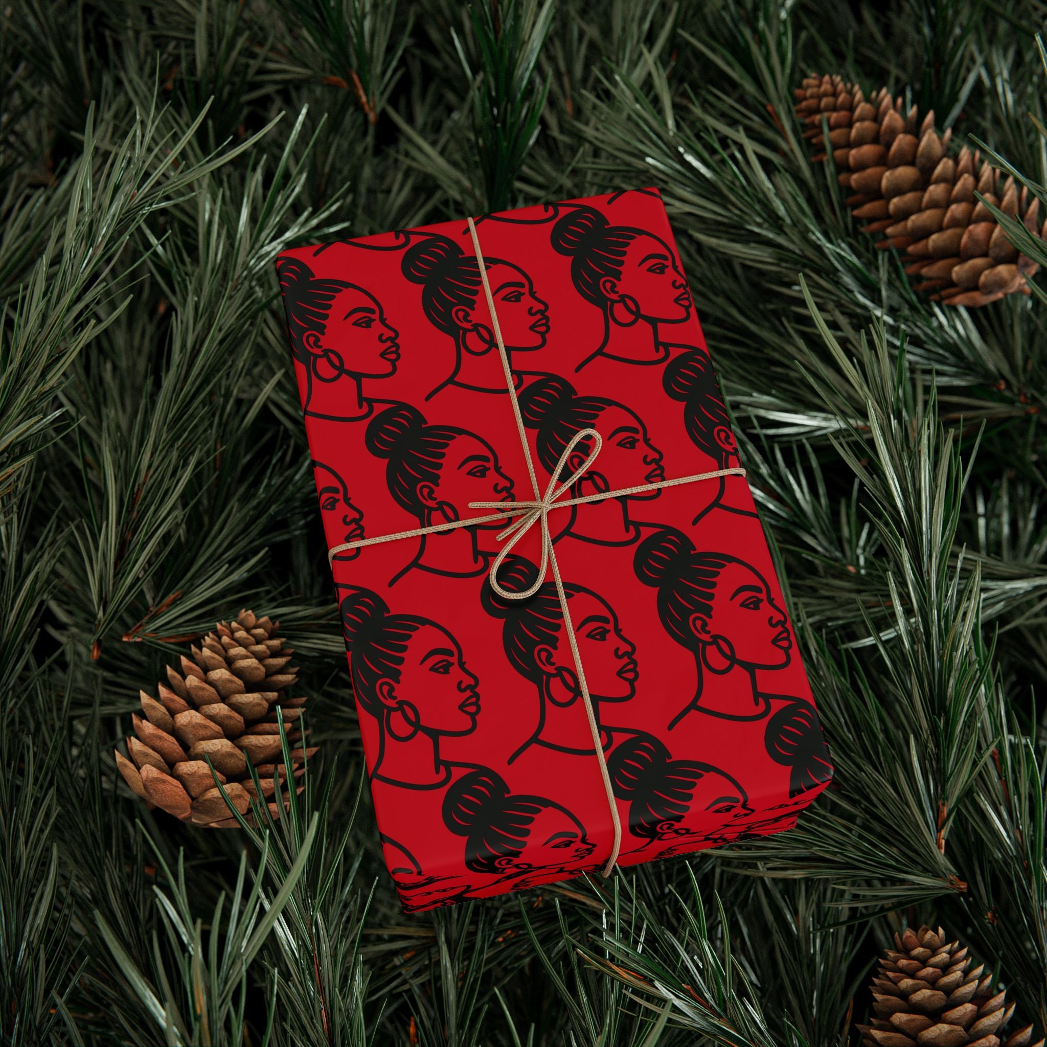'High Bun' Red Wrapping Paper