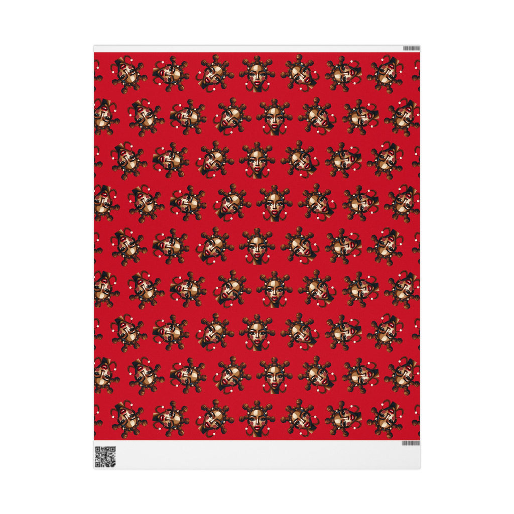 'Bantu' Red Gift Wrapping Paper Roll