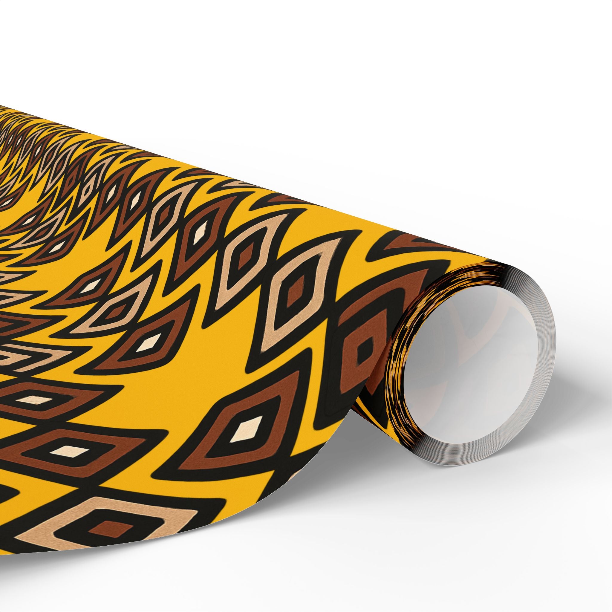 Diamond Pattern Retro Brown/Yellow Wrapping Paper