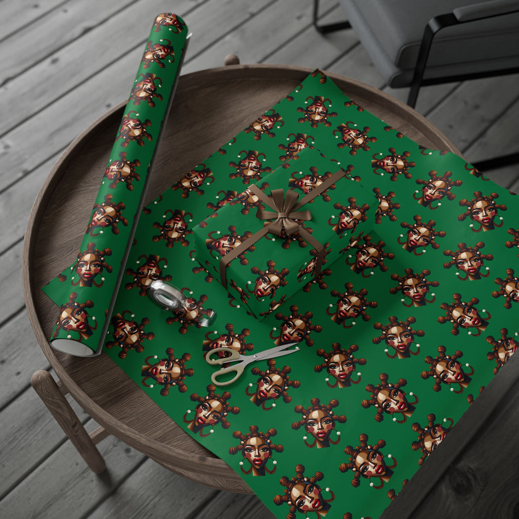 'Bantu' Green Gift Wrapping Paper Roll