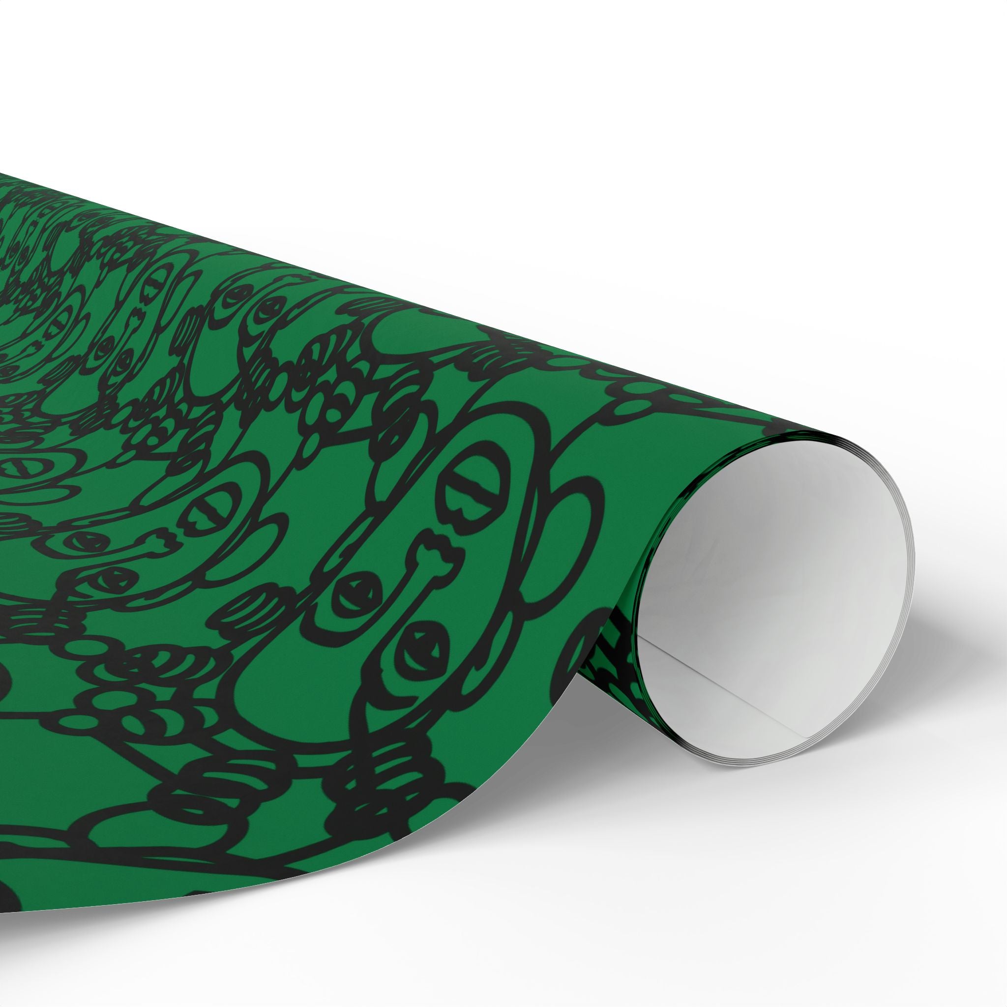 Bantu Crown - Green -Wrapping Paper, Holiday Gift Wrap