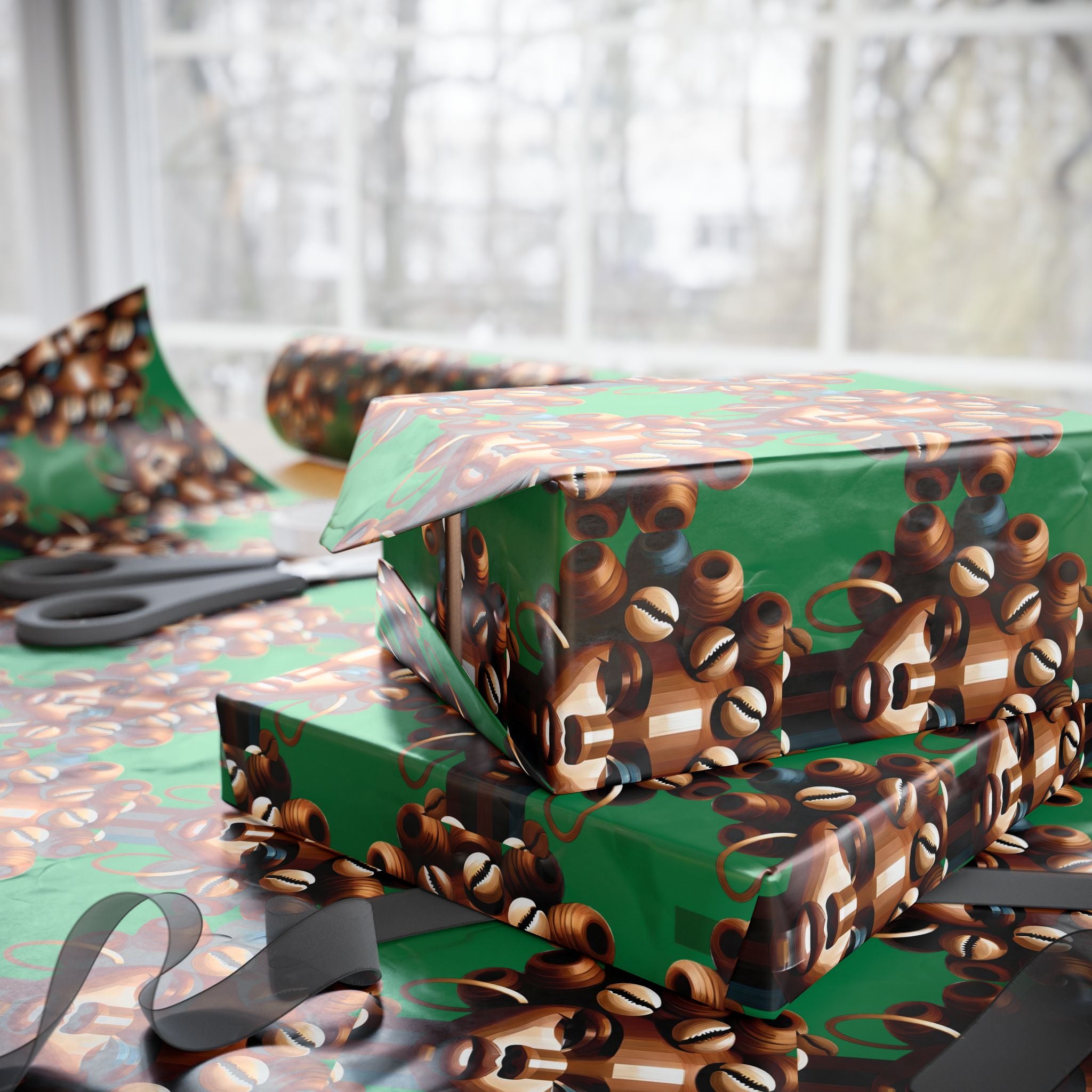 'Dollie' Green Wrapping Paper Roll