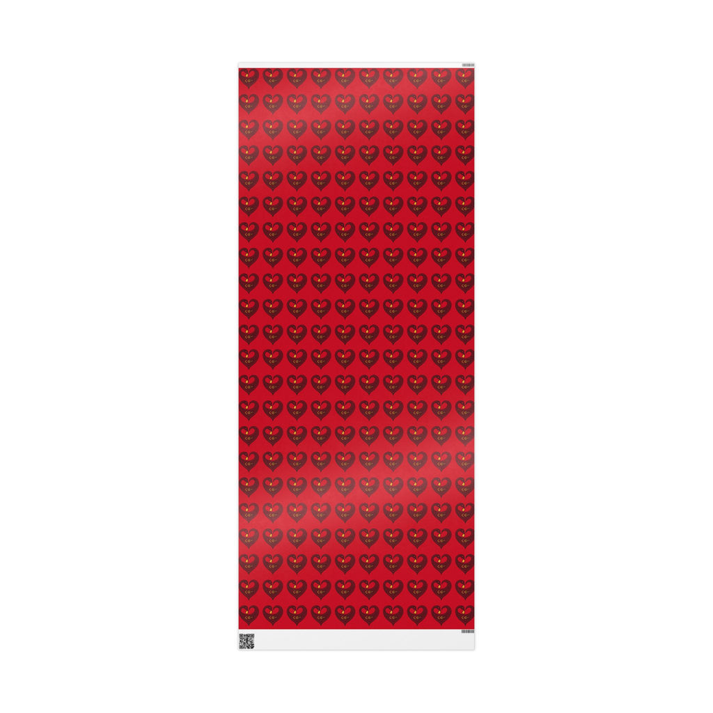 Adinkra Red Sankofa Heart Wrapping Paper