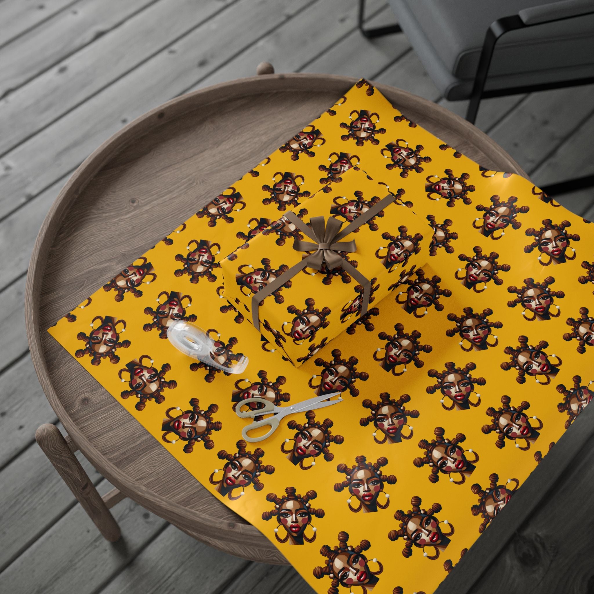 'Bantu' Yellow Gift Wrapping Paper Roll