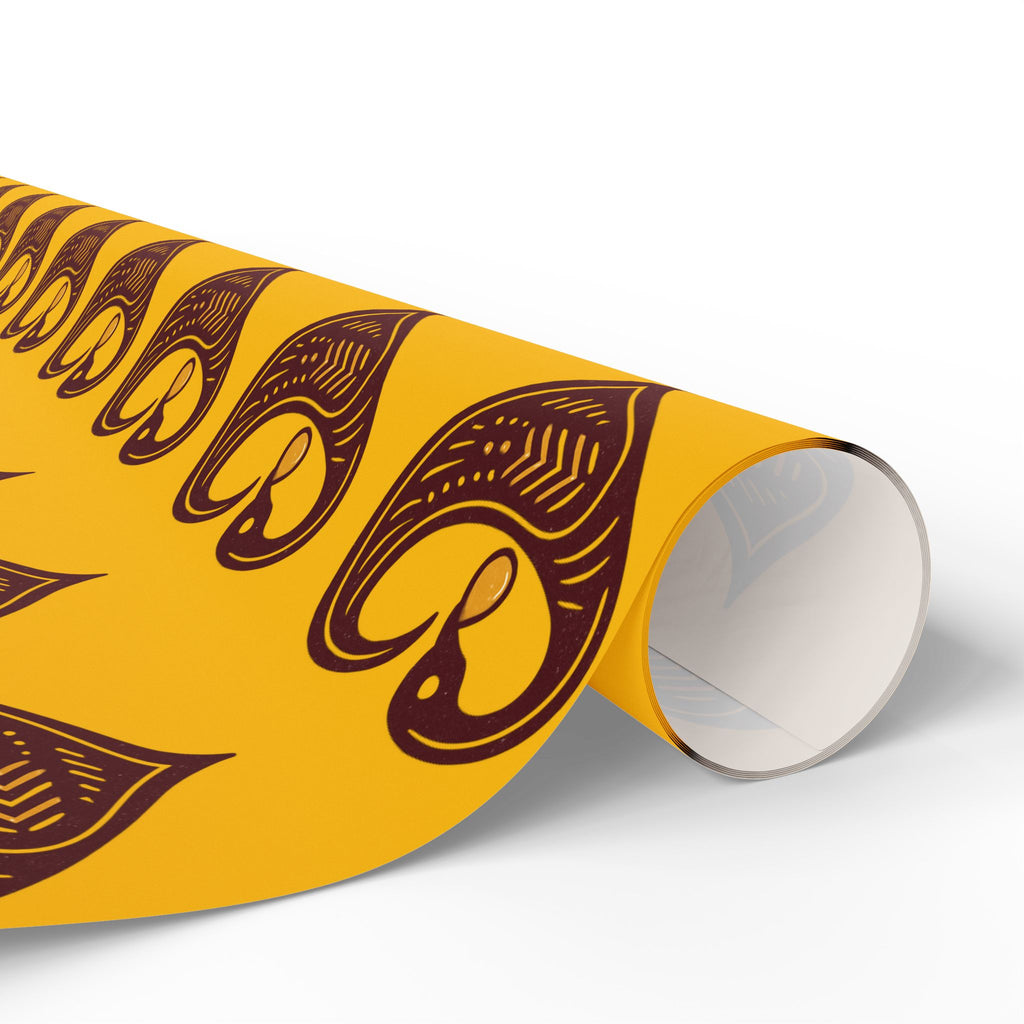 Adinkra Yellow Sankofa Heart Wrapping Paper