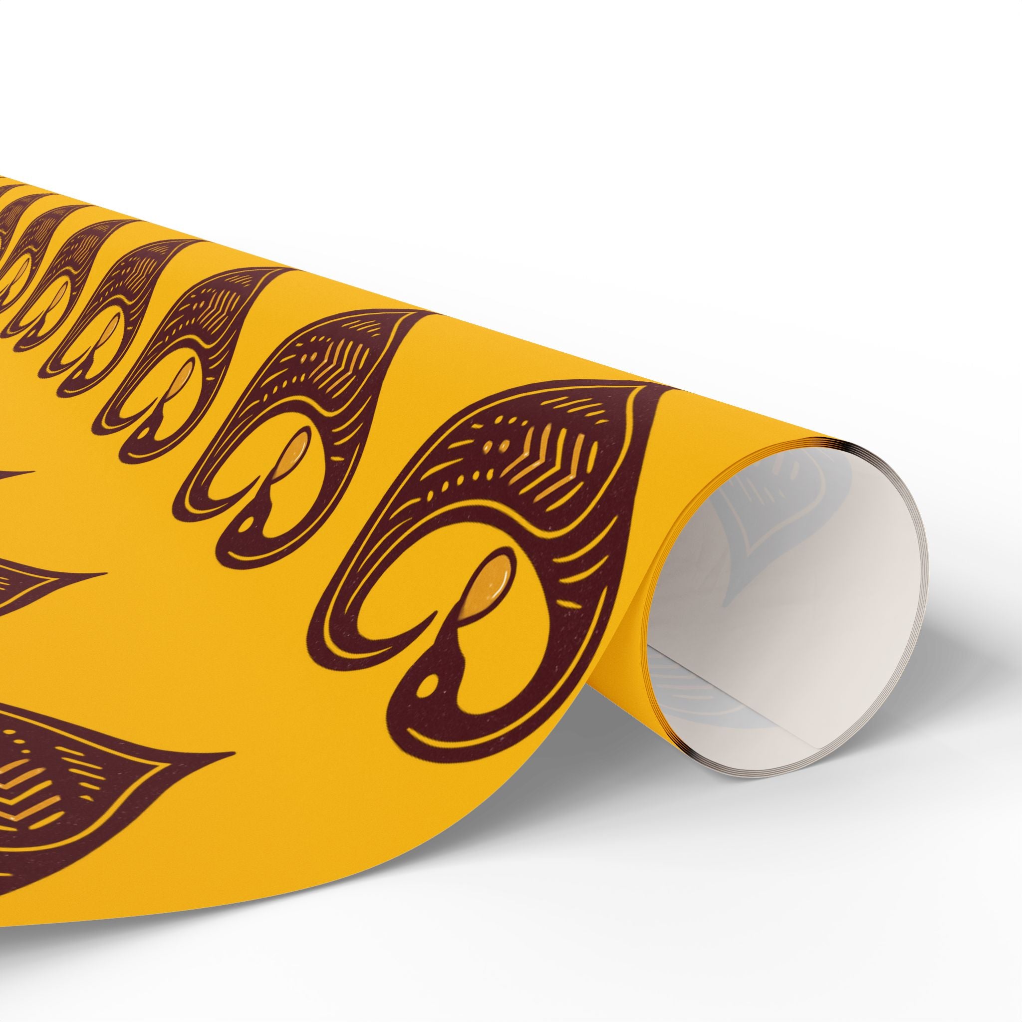 Adinkra Yellow Sankofa Heart Wrapping Paper