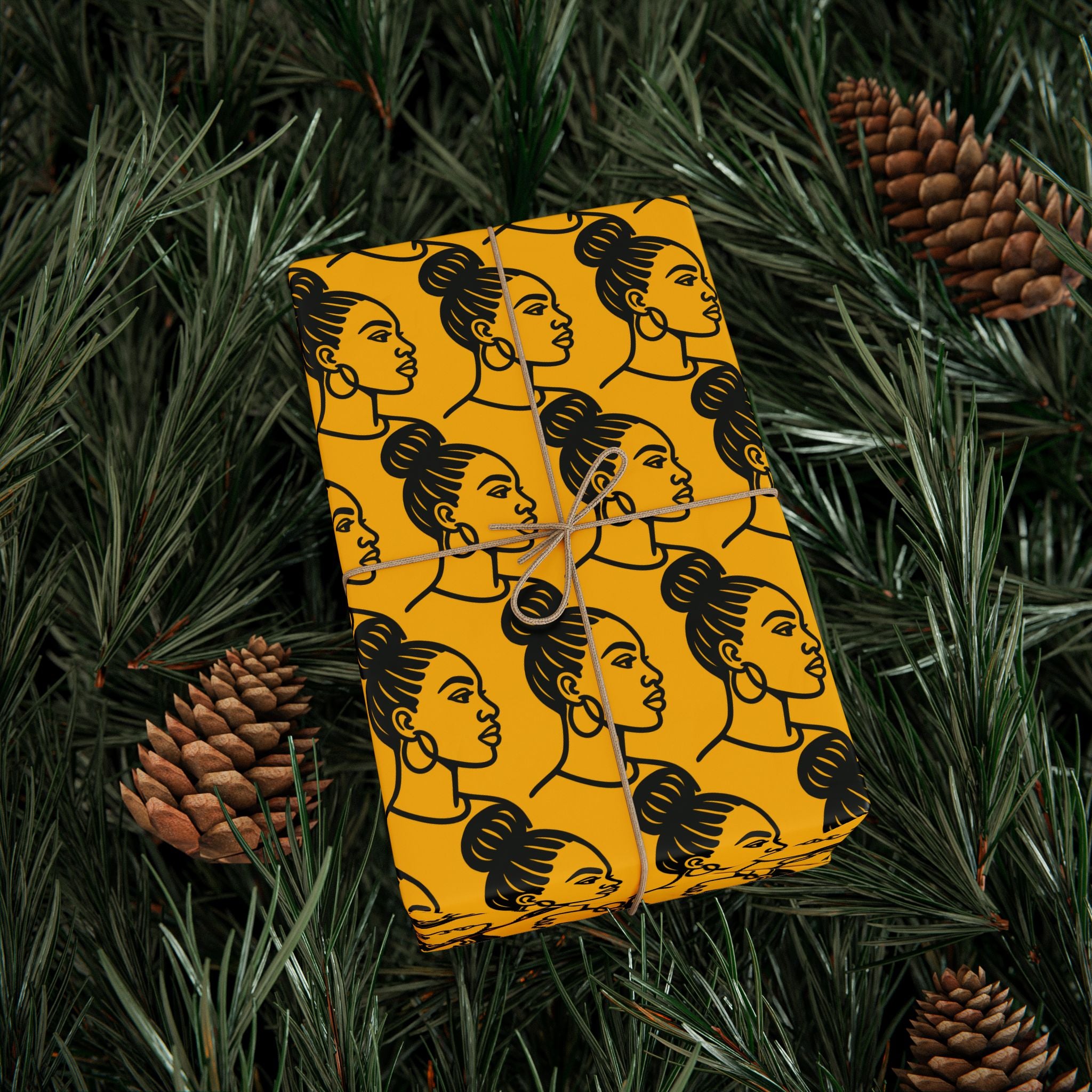 'High Bun' Yellow Wrapping Paper