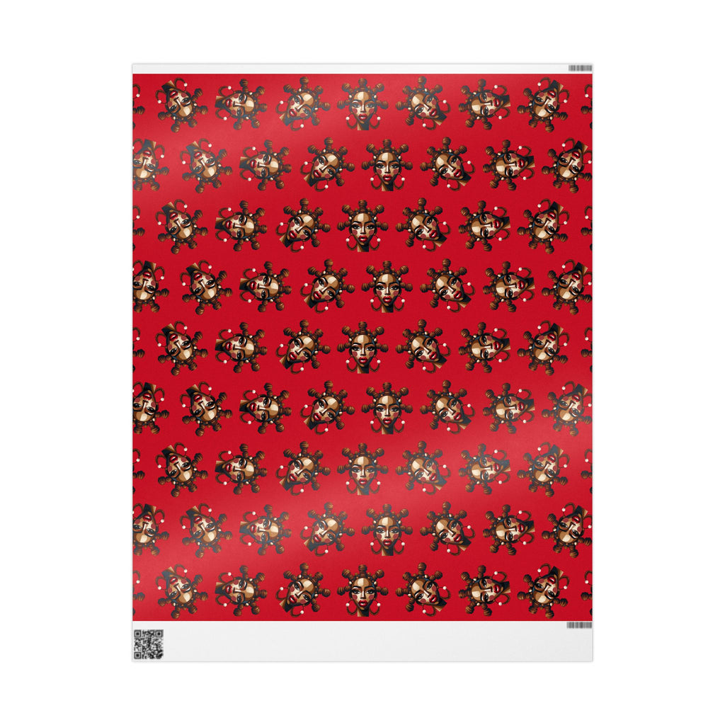 'Bantu' Red Gift Wrapping Paper Roll