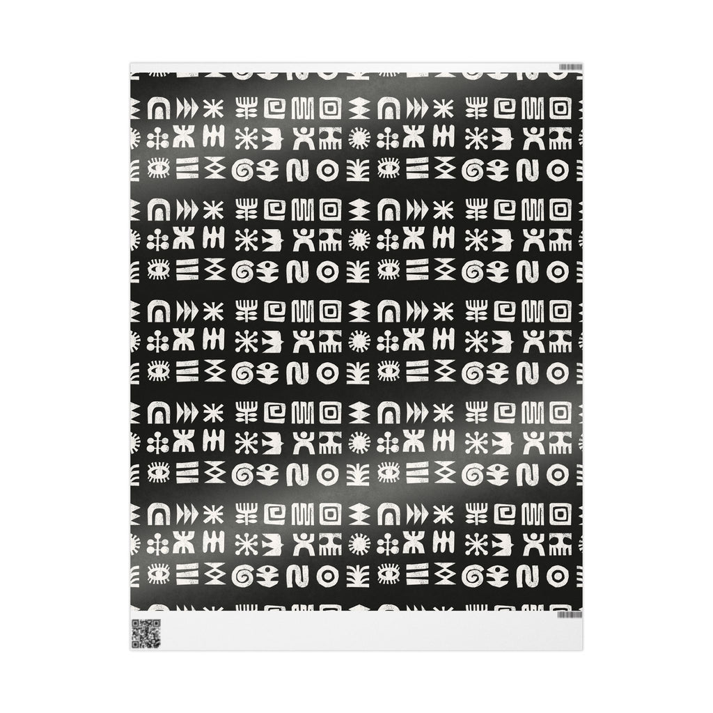 Adinkra Black & White Unique Wrapping Paper