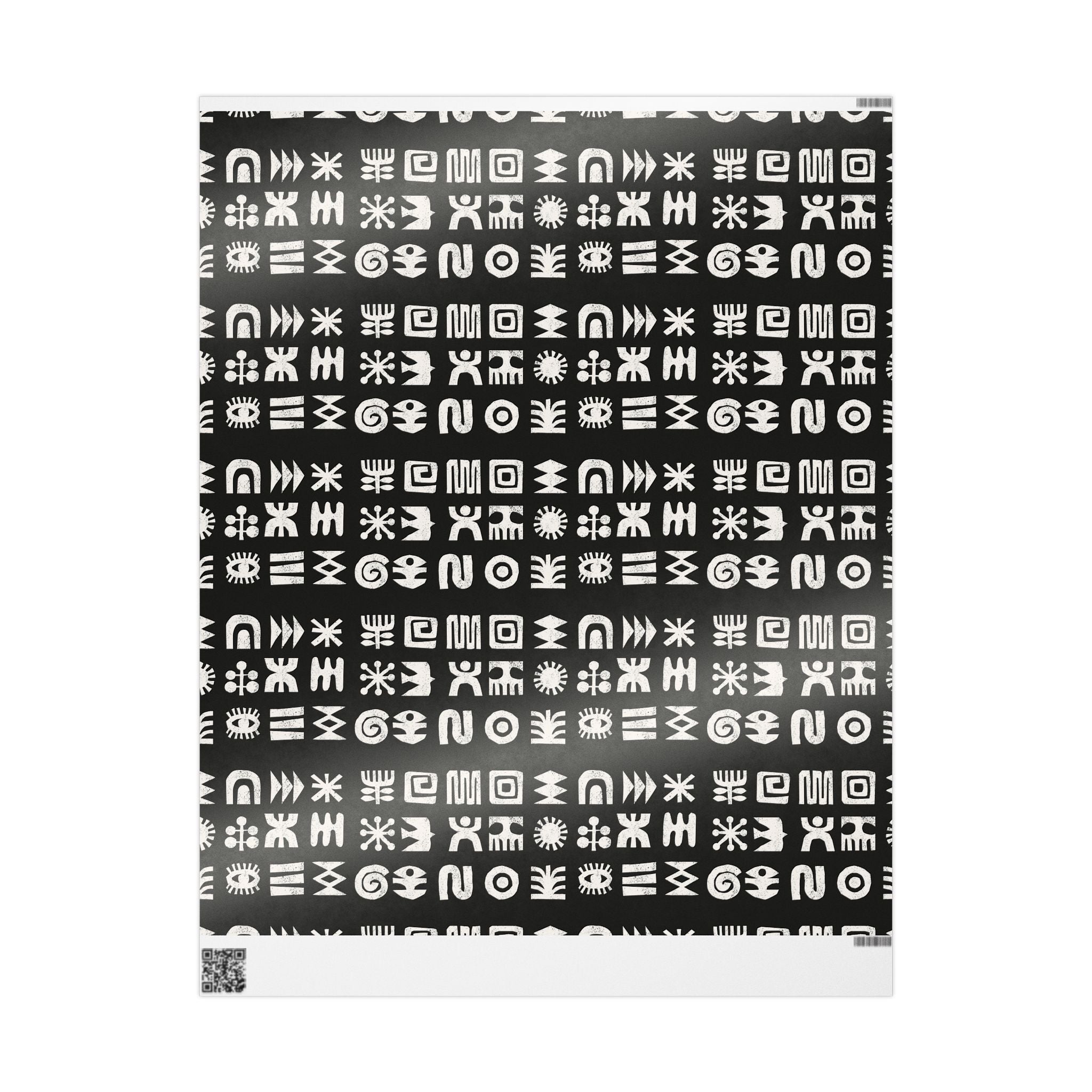 Adinkra Black & White Unique Wrapping Paper