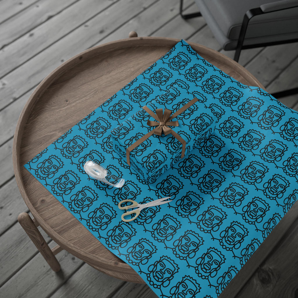 'He is Him' Teal Wrapping Paper, Holiday Gift Wrap