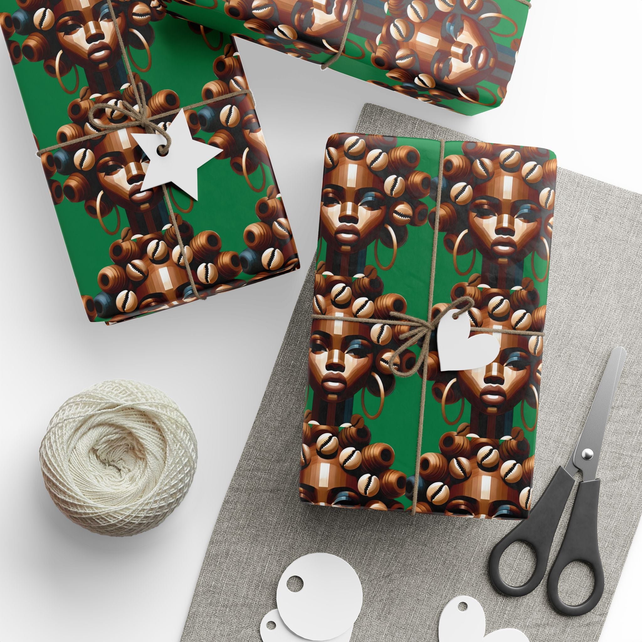 'Dollie' Green Wrapping Paper Roll