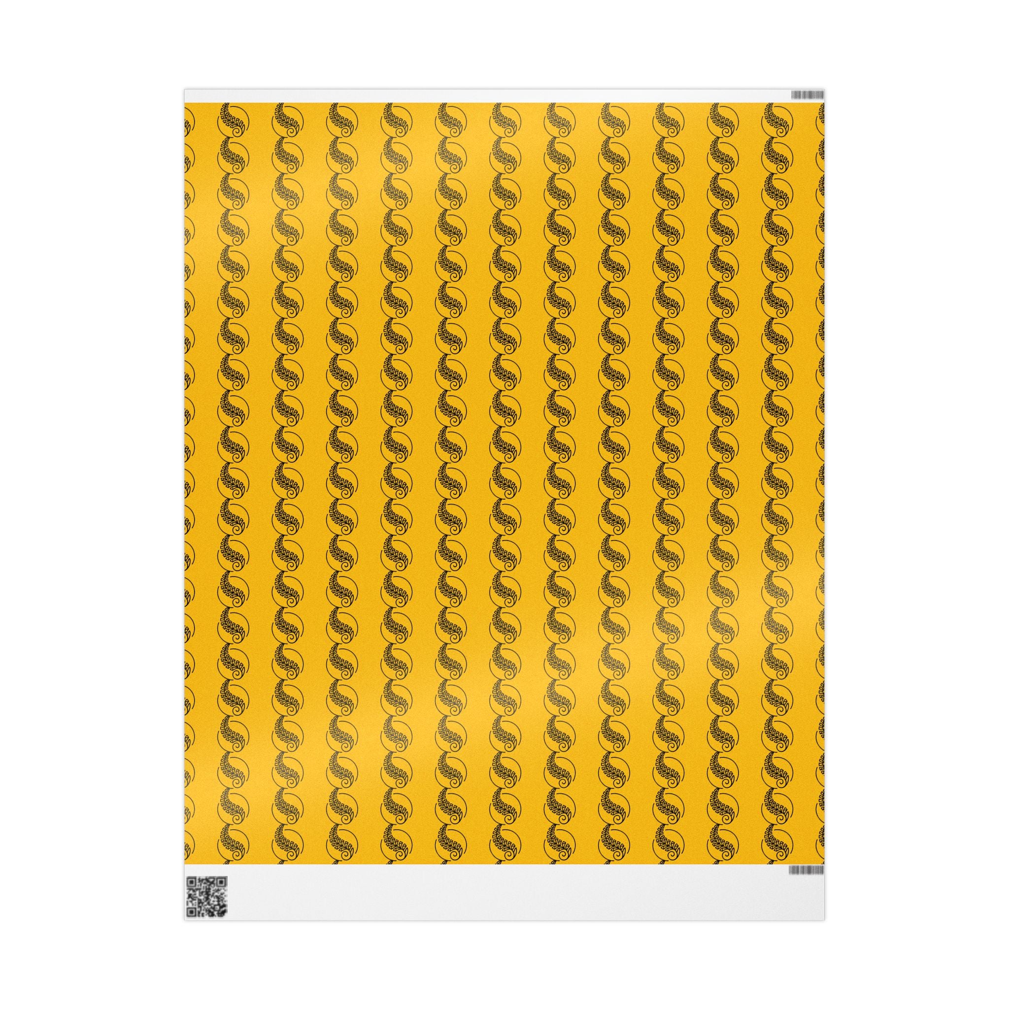 Adinkra Yellow Fern Wrapping Paper
