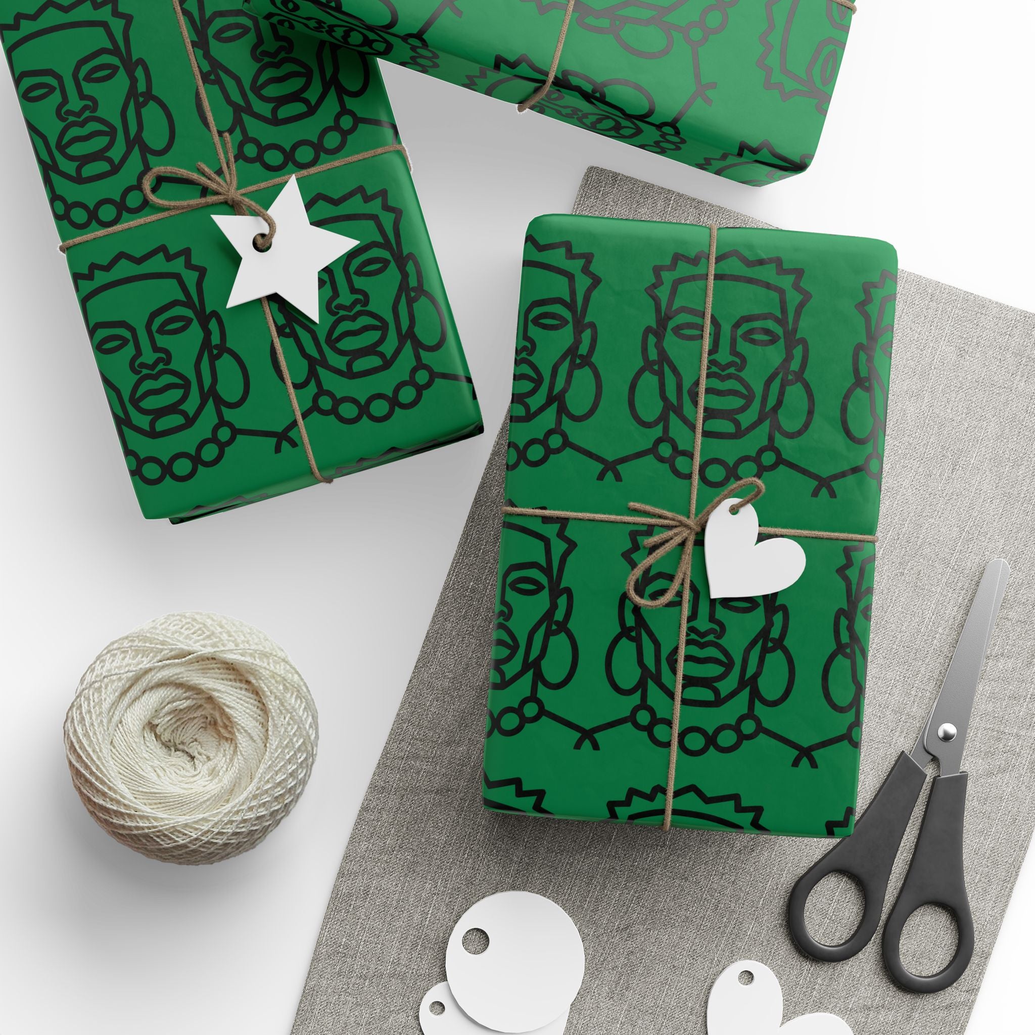 'He is Him' Green Wrapping Paper, Holiday Gift Wrap