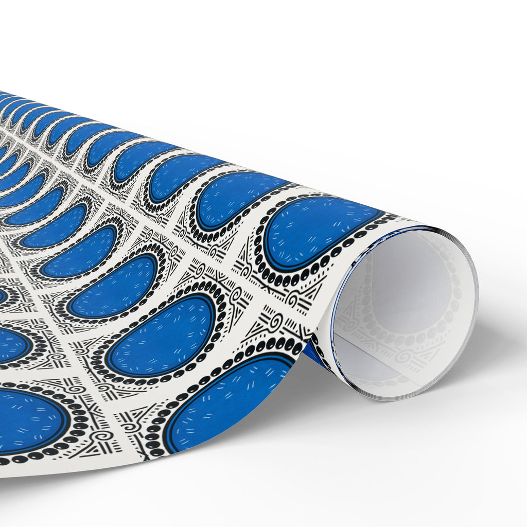 Blue Dot Printed Wrapping Paper