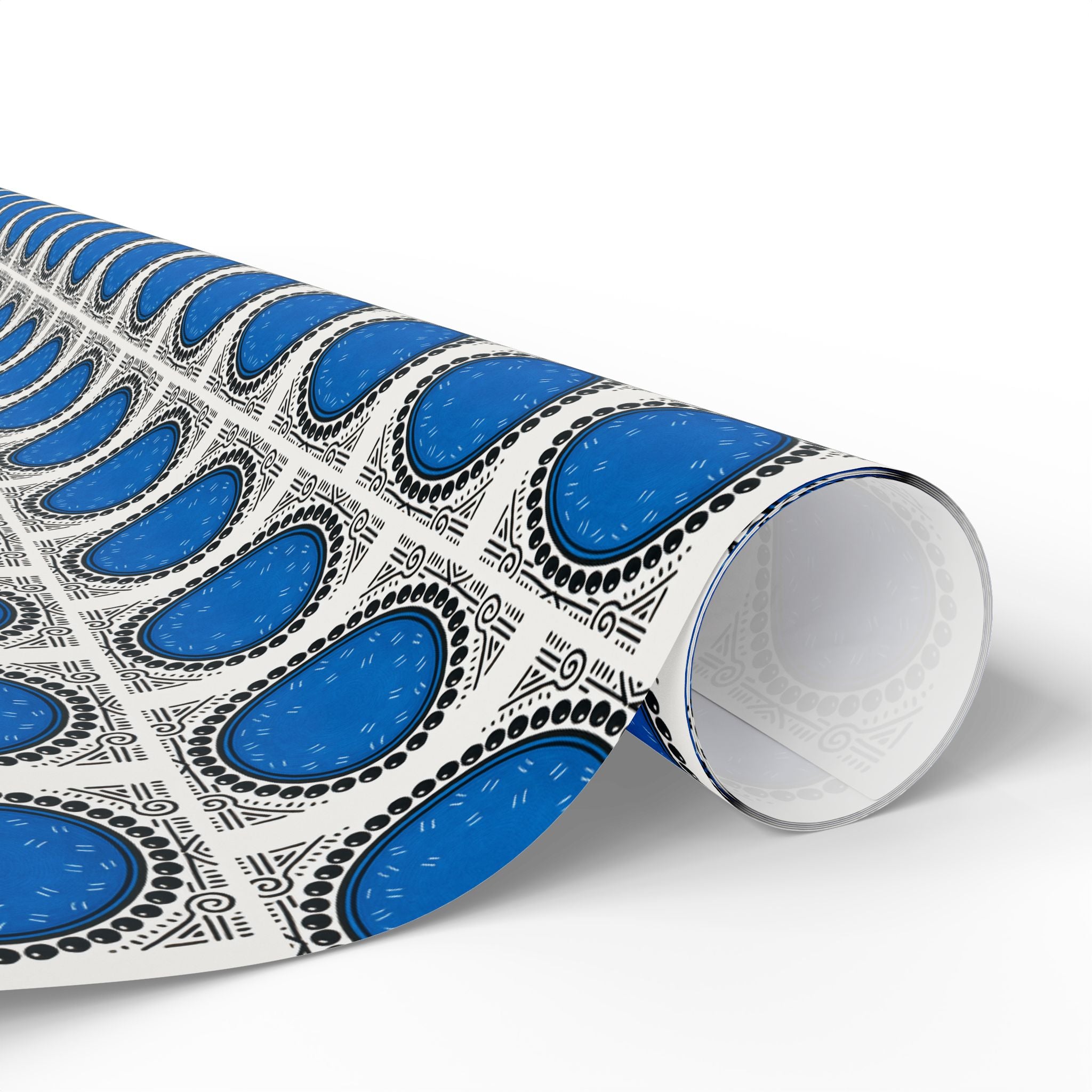 Blue Dot Printed Wrapping Paper