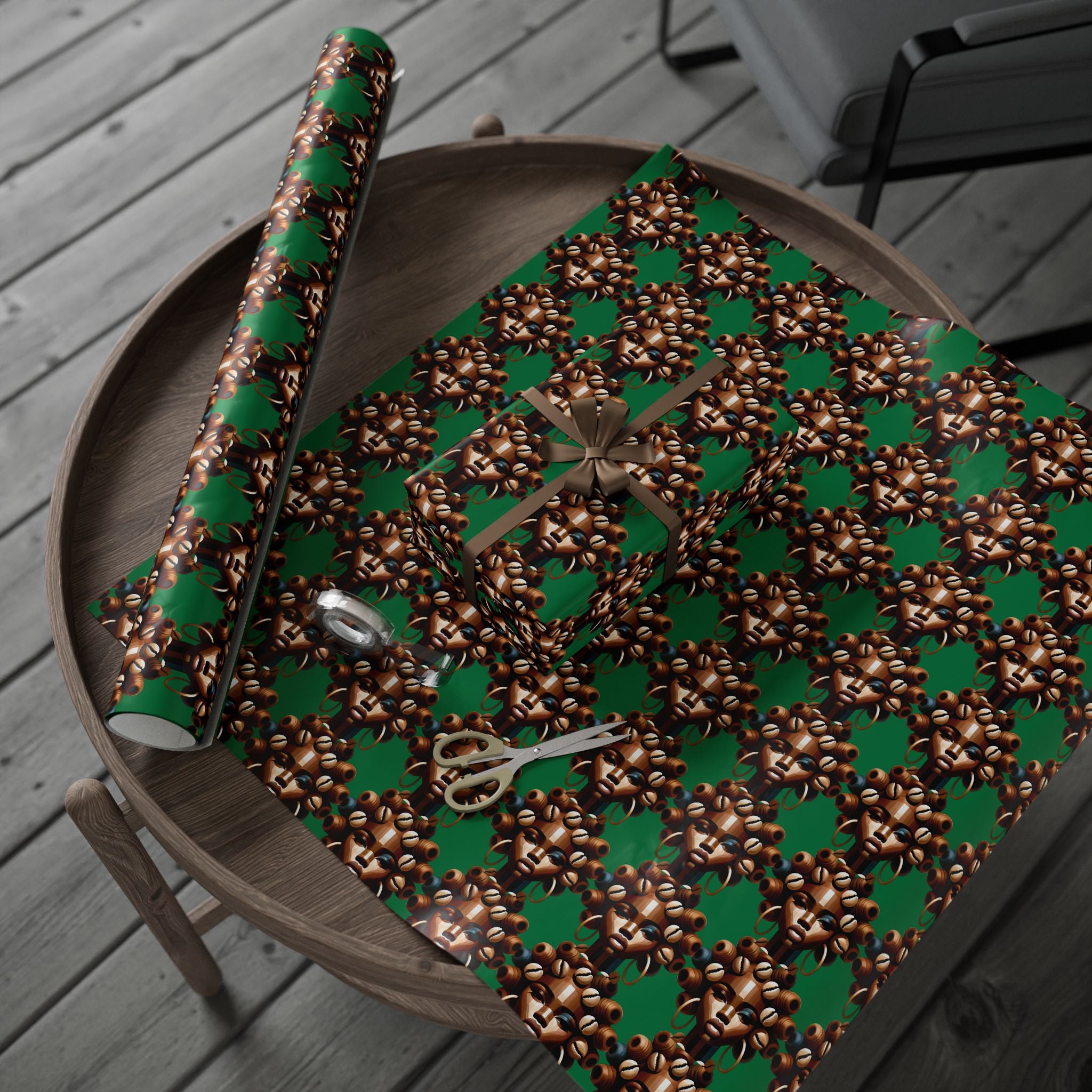 'Dollie' Green Wrapping Paper Roll