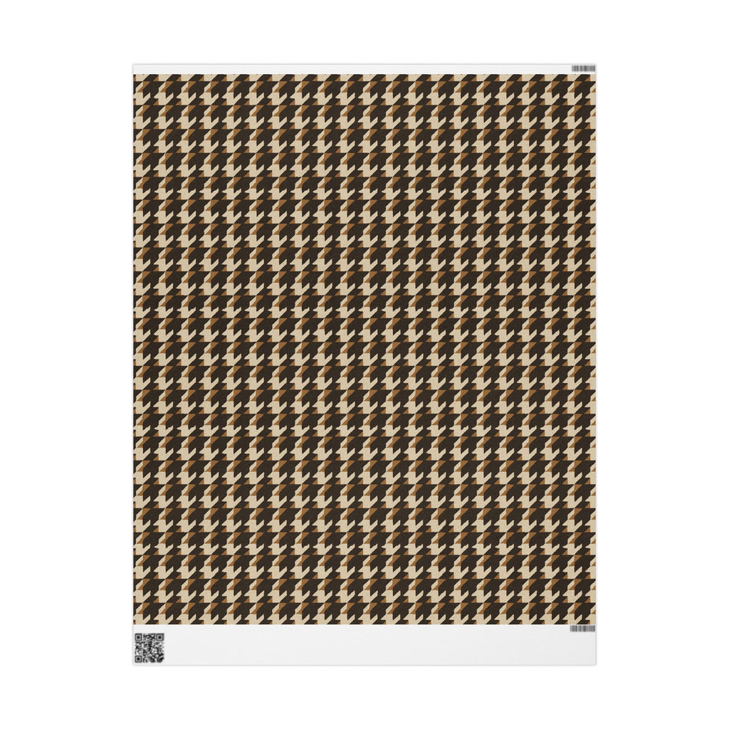 Houndstooth Pattern -Brown Wrapping Paper